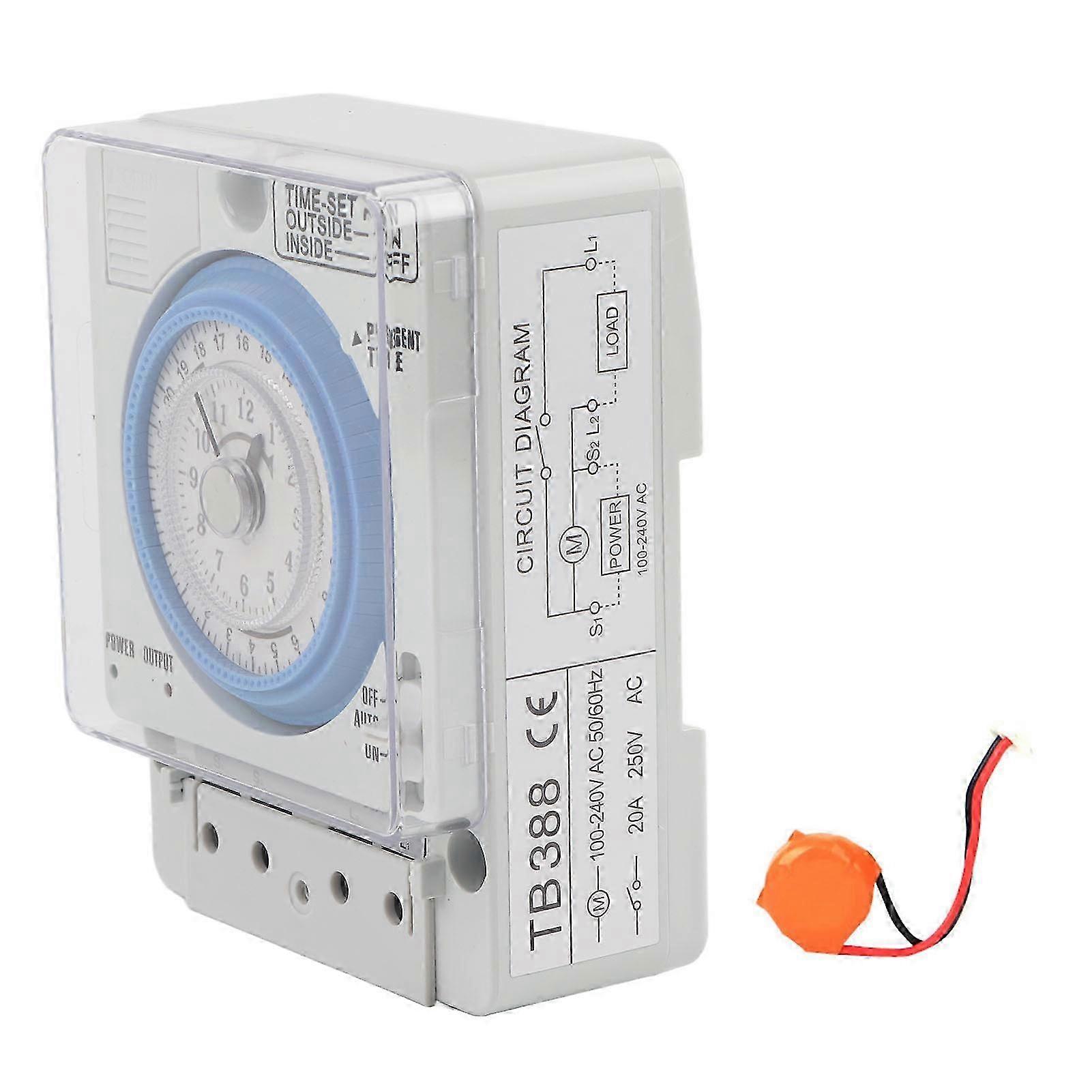 Tb388 Mechanischer Timer 15 Min. 24 Std. Zeitschaltrelais Ac250v 20a Unterbrechungsfrei