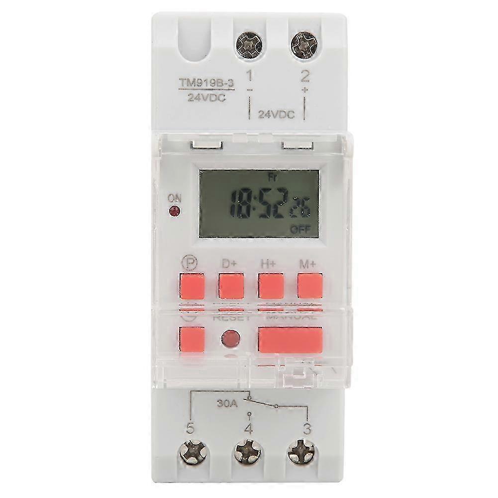 Wochenzeitschalter Dc 24v 30a, 12/24h Lcd-programmierbarer Timer, Ein/aus-timer-relais, Automatische Steuerung Für Industrielle Und Private Anwendungen.