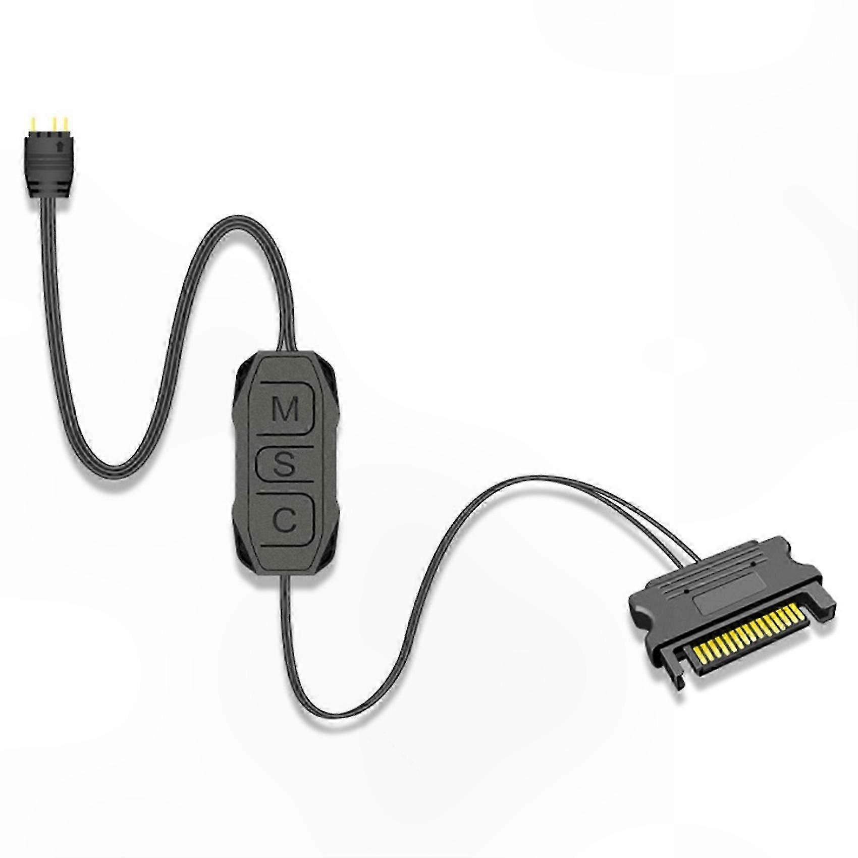 Argb-led-controller Mit 15-pin-auf-3-pin-sata-adapter Für Adressierbare Beleuchtung, Rgb-management, Stabile Stromversorgung, Kompatibel Mit Led-streifen.