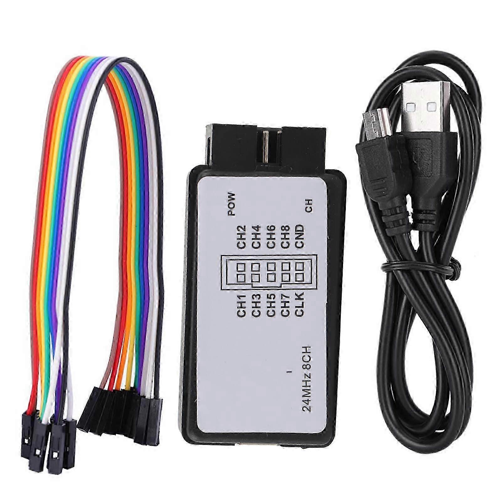 Mini 8-kanal Usb-logikanalysator, 24mhz Speicher, Tragbares Digitales Testgerät Mit Mehreren Eingängen, Kompaktes Elektronisches Diagnosewerkzeug Zur Fehlersuche In Schaltungen, Leistungsstarkes Tasch