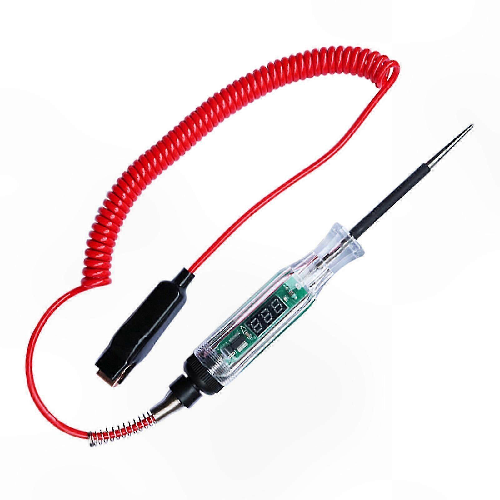 Digitaler Led-kfz-stromkreistester Für 2,6 V–32 V Gleichstrom, Tragbare Prüflampe Mit Ausziehbarem Federdraht, Fahrzeugstromkreisprüfung