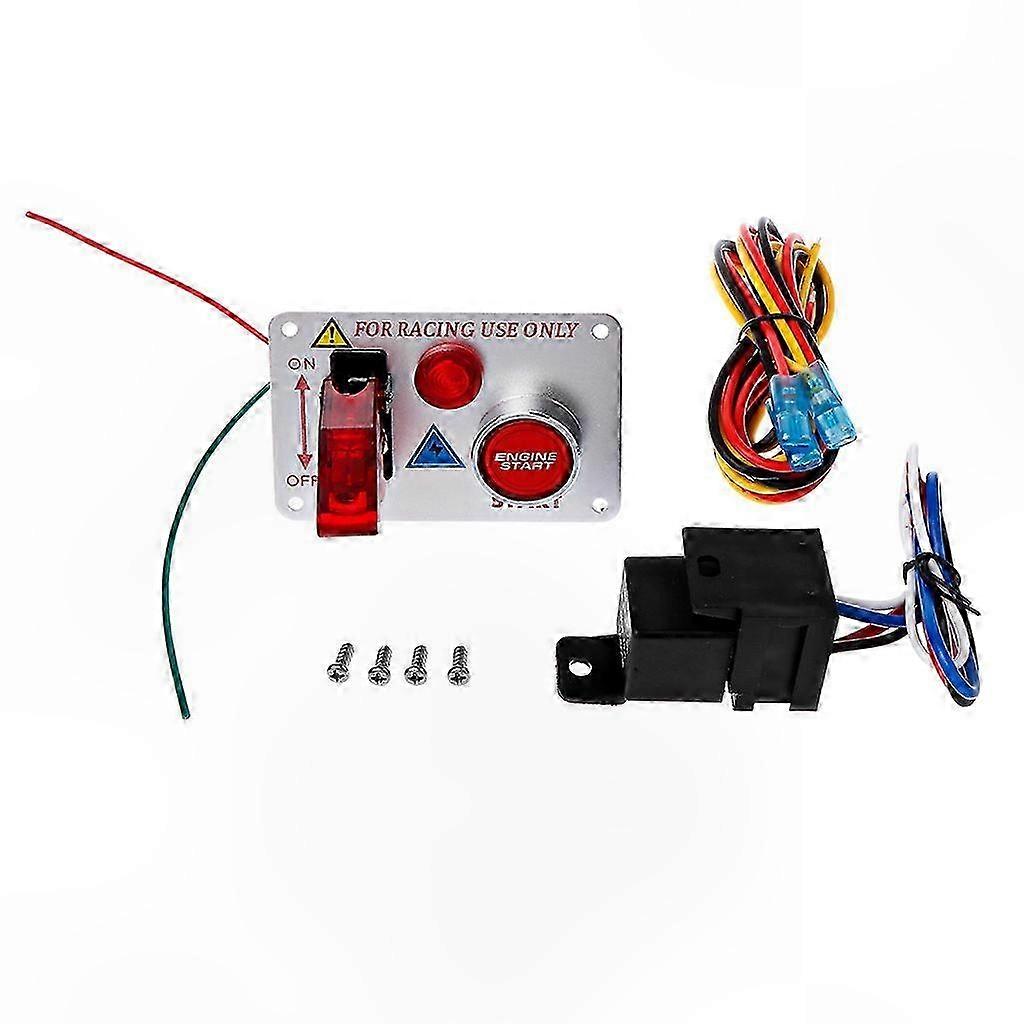 12v Rennwagen-motorstartknopf, Druckknopf-zündschalter Mit Roter Led, Armaturenbrett-bedienfeld, Fahrkomfort, Einfacher Austausch, Leistungsstarkes Automobilteil.