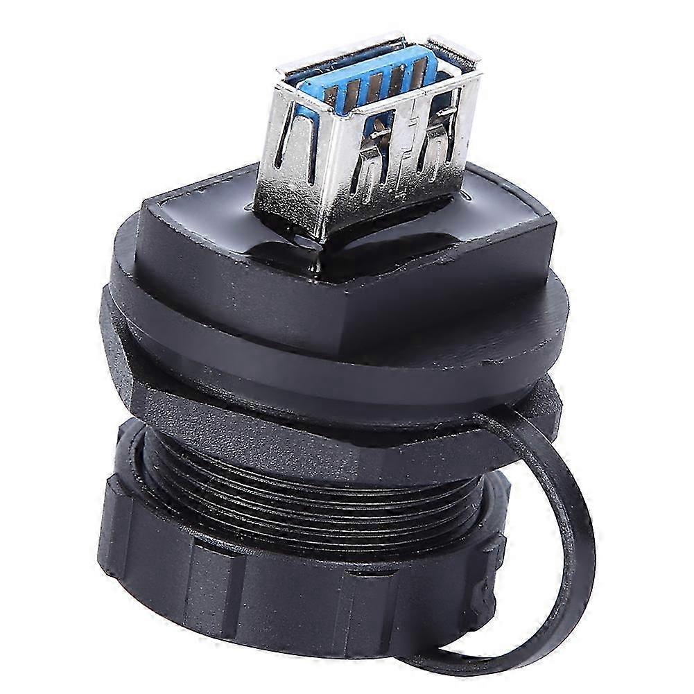 Wasserdichter Usb 3.0 Doppel-buchsenstecker Mit Staubschutzkappe, Kupferkontakten, Pa66-isolator, Schutzart Ip67, Wasser- Und Staubdicht
