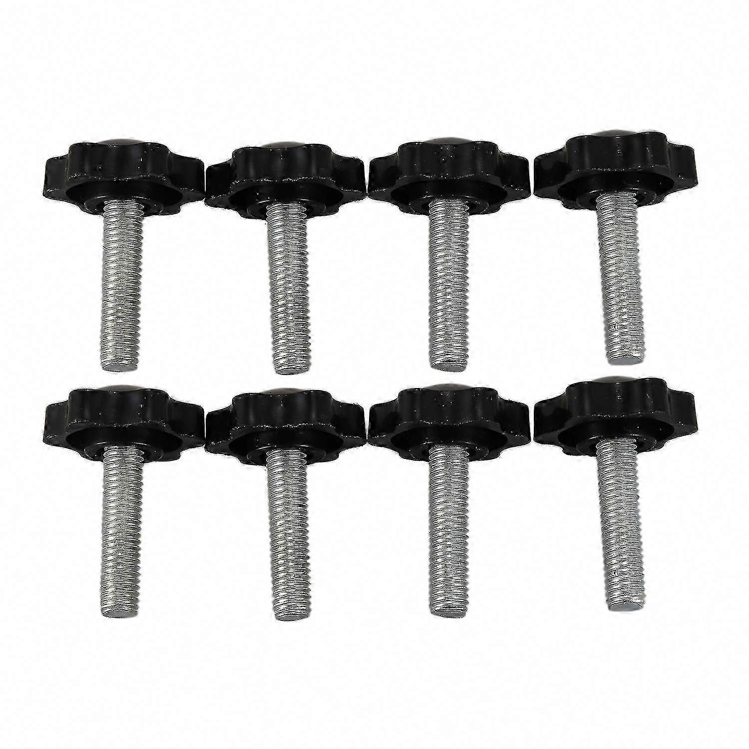 8 Schwarze, Gerändelte M8 X 30 Mm Sterngriffe, Sternschrauben (außengewinde) Als Ersatzteile, 8-teiliges Klemmknopf-set