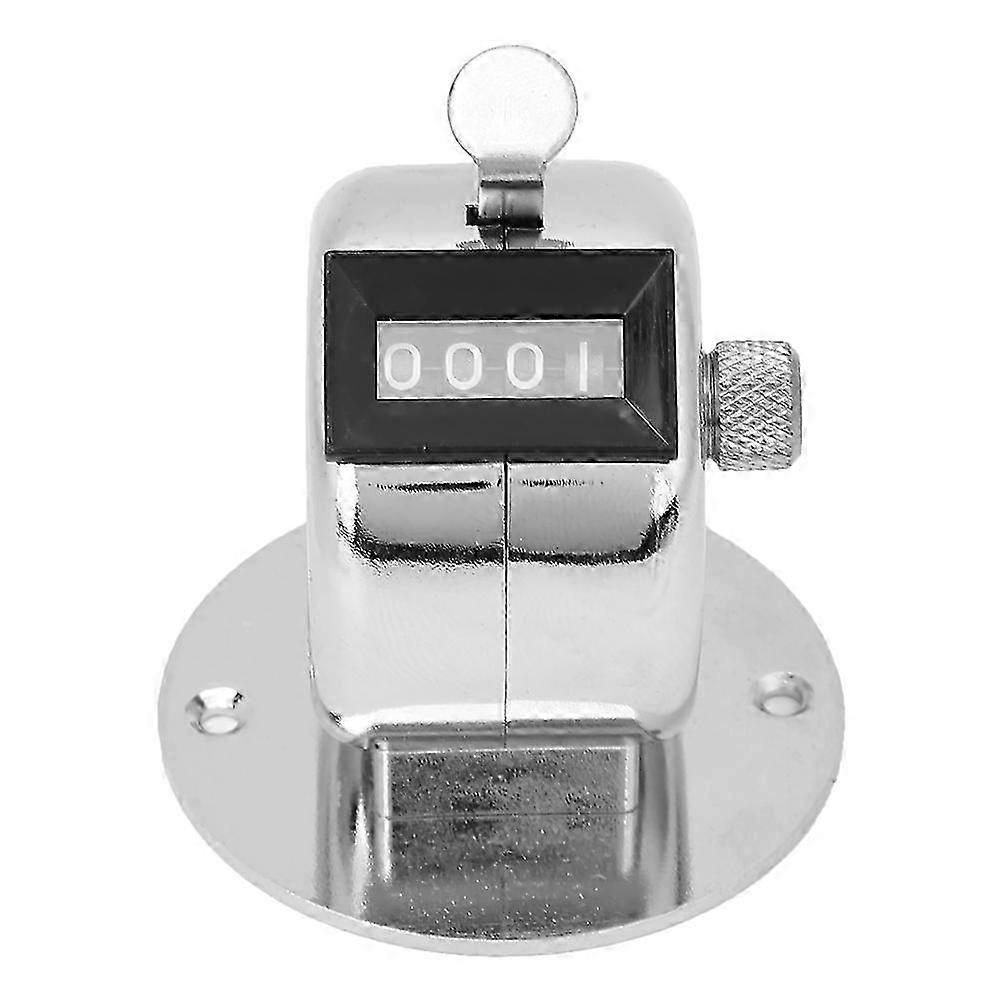 Manueller Zählzähler Aus Silberfarbenem Aluminium Mit 4 Ziffern, Taschenzählwerkzeug Mit Ständer, Robuster Berm Zählzähler Für Inventur Und Zählung.