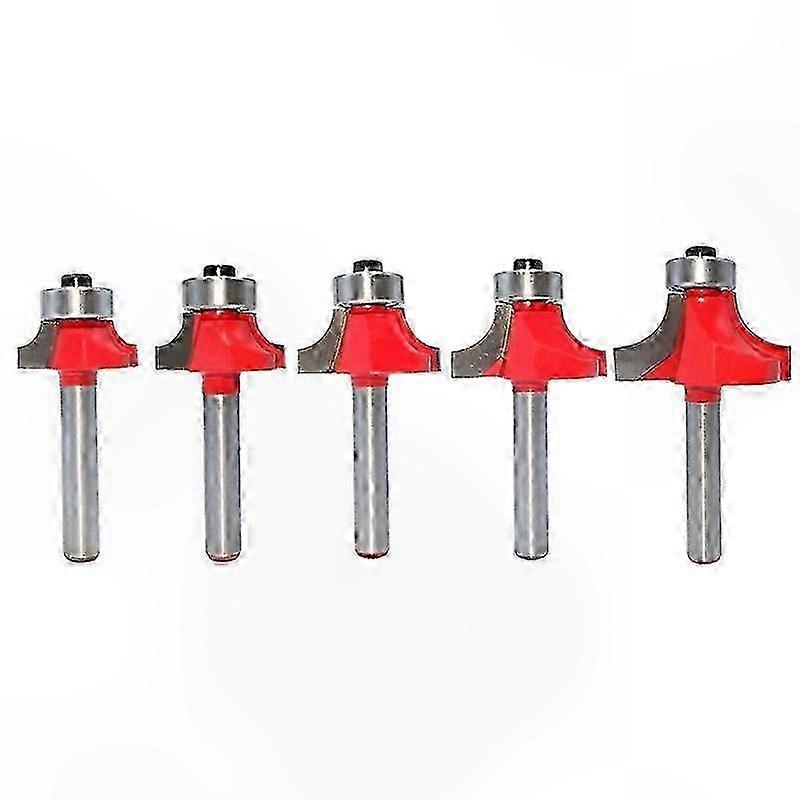 5-teiliges 6-mm-holzfräser-set, Rundfasenfräser Mit Reinigungswerkzeug, Für Holzbearbeitungs- Und Heimwerkerprojekte