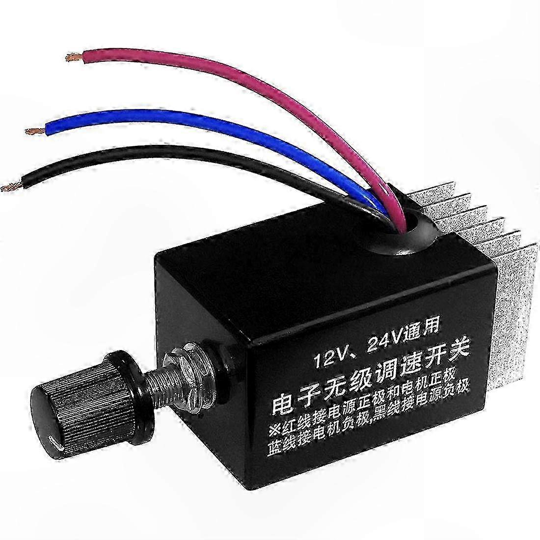 10a 12v/24v Drehzahlregler Für Gleichstrommotoren, Autolüfter, Lkw-lüfter Und Heizungen – Einstellbarer Pwm-regler