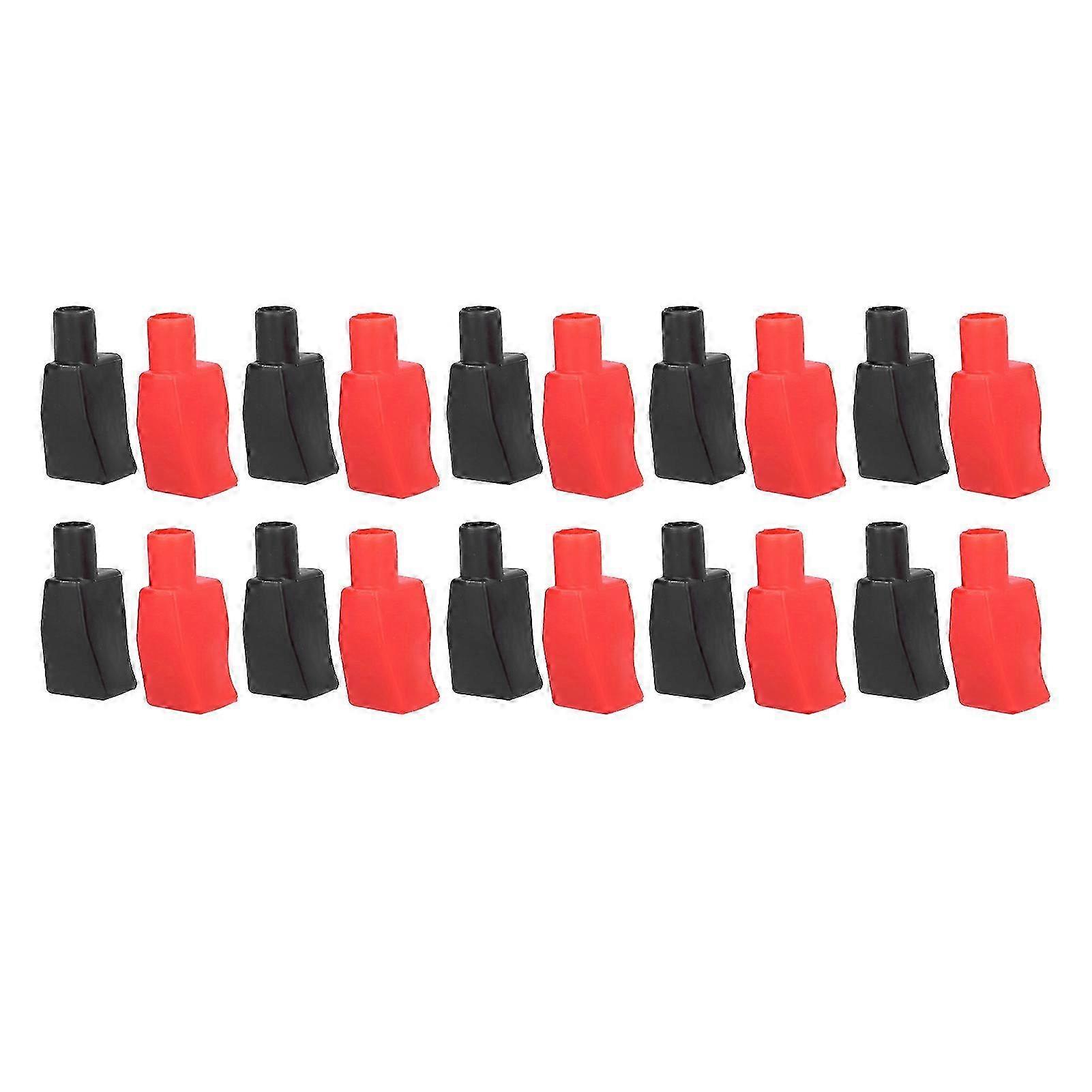 Set Mit 10 Flexiblen Gummi-autobatterie-schutzkappen, Ausführung Für Obere Anschlüsse, Mit Roten Und Schwarzen Isolierschläuchen