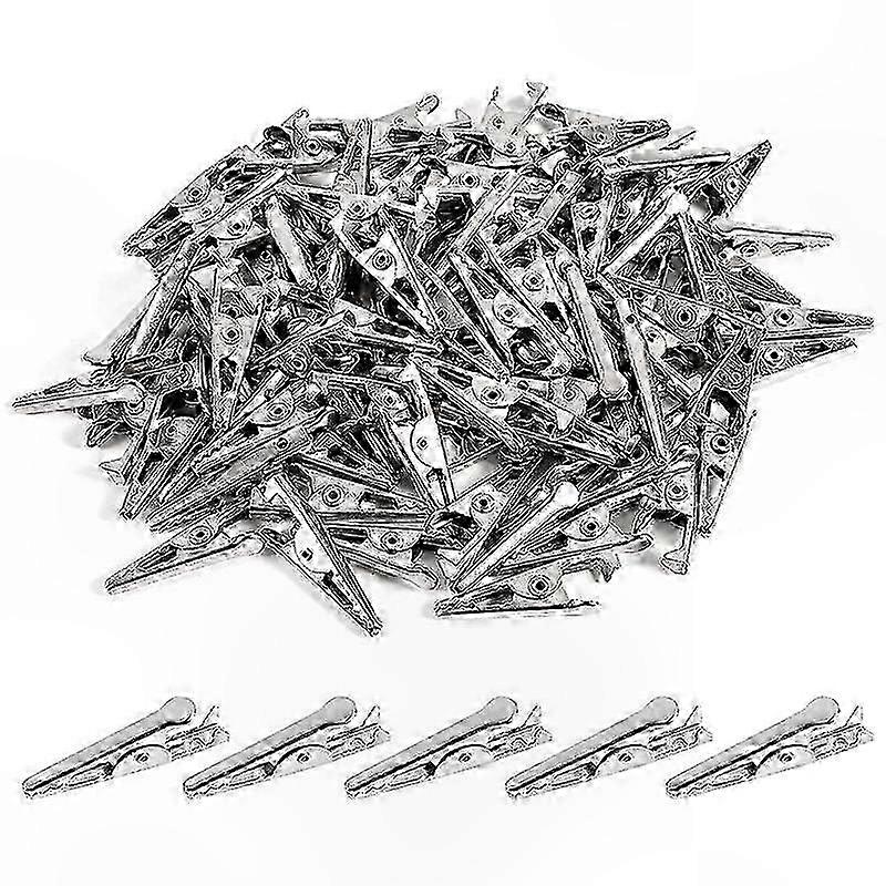 Packung Mit 100 Miniatur-krokodilklemmen (27 Mm), Silbervernickelt, Für Elektrische Prüfungen, Robuste Klemmbacken, Messzubehör