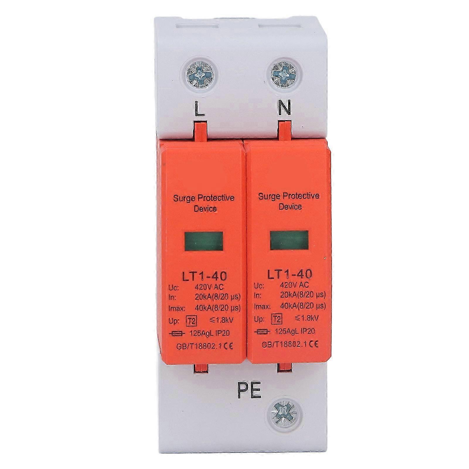 Ac 2p 420v Überspannungsschutz, Modularer 36mm Überspannungsschutz, Din-schienenmontage, Flammhemmendes Gehäuse, Überspannungsschutzgerät Für Schaltschränke