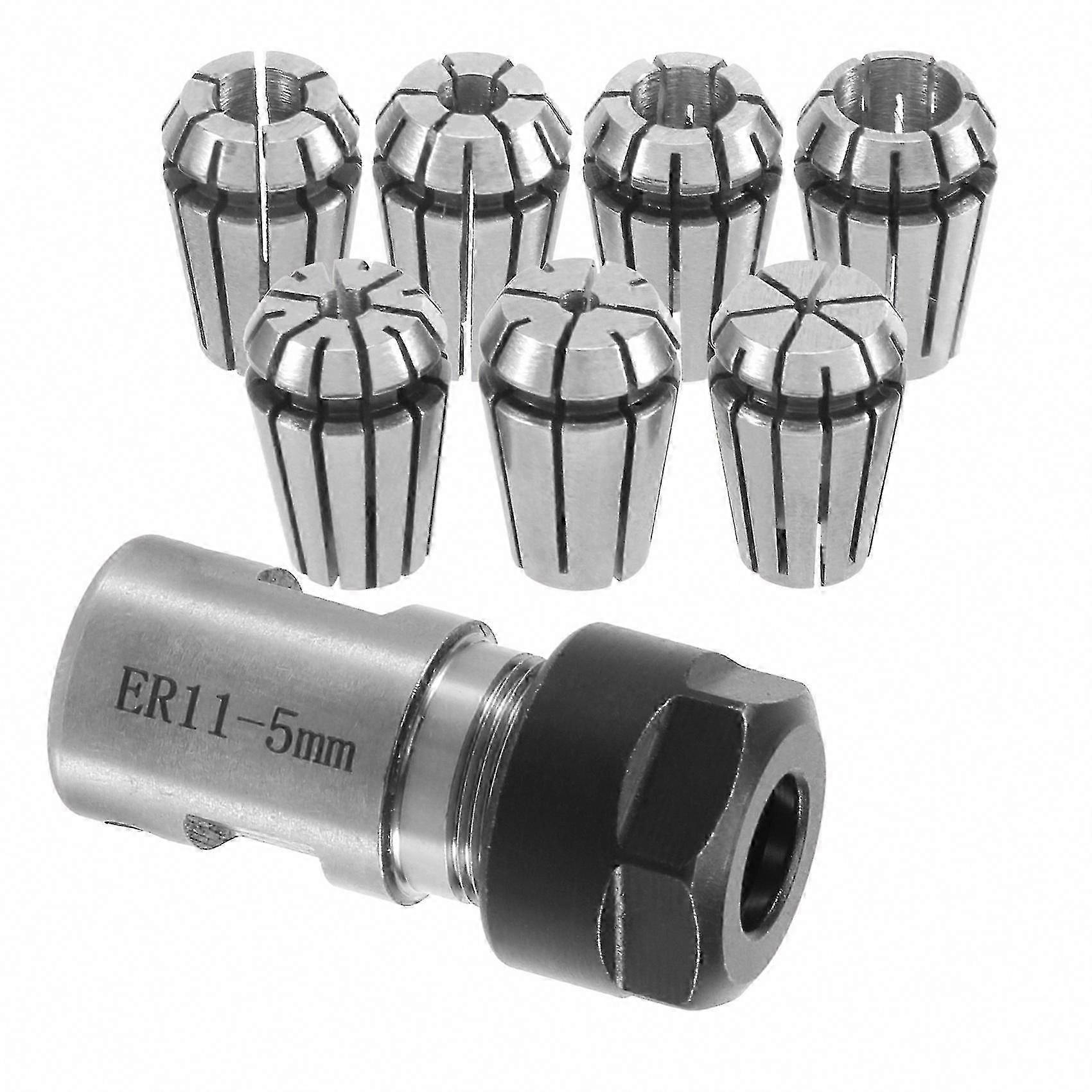 Satz Mit 7 Er11-spannzangen 1–7 Mm, Spannstangen Mit 5-mm-motorwellenstütze, Er11a-verlängerung Für Drehwerkzeuge, Kompletter Satz Präzisionsspannzangen