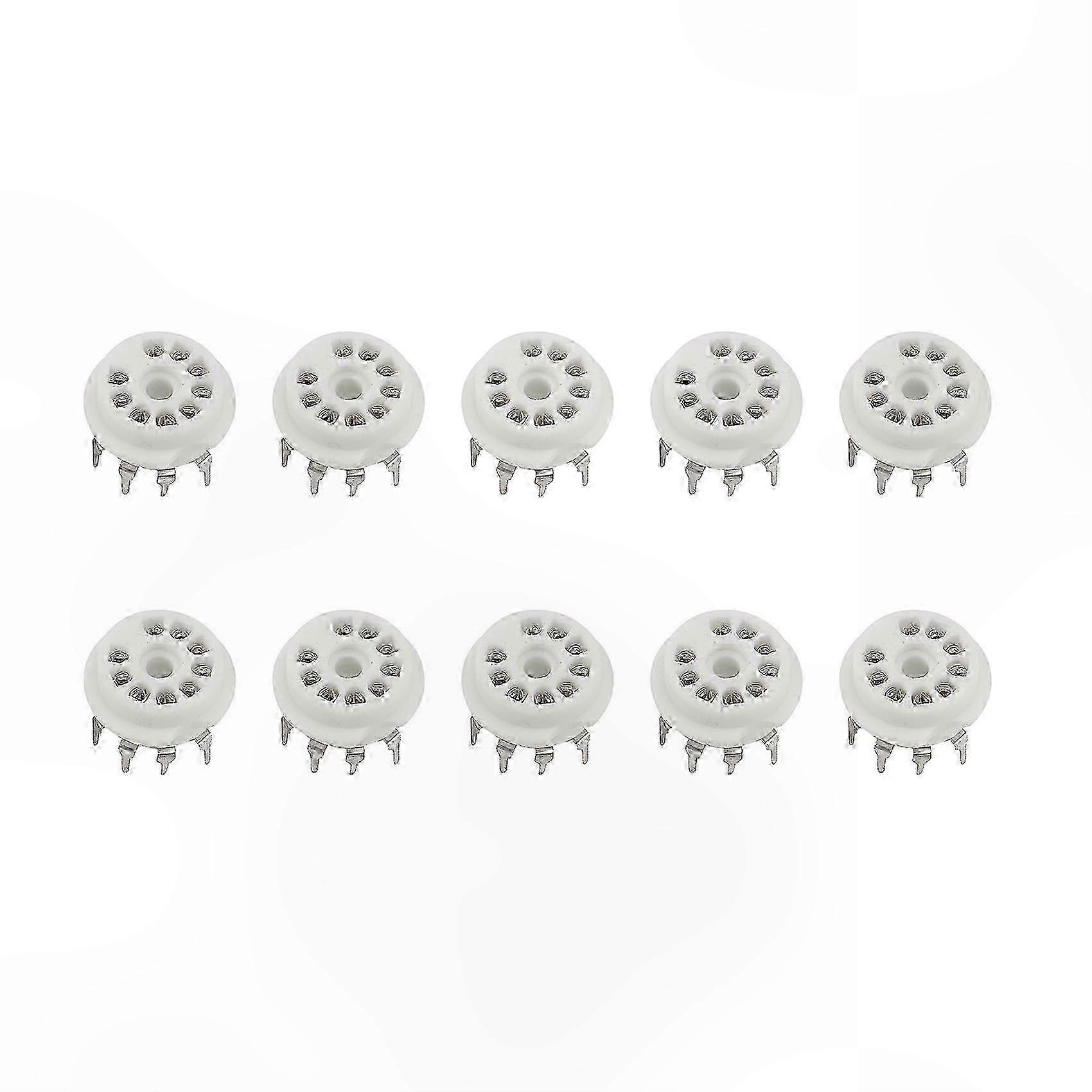 Packung Mit 10 9-poligen Keramikröhrenfassungen Für Diy-hifi-verstärker Und Lautsprecher Robuster Stecker, Ideal Für Die Elektronikmontage.