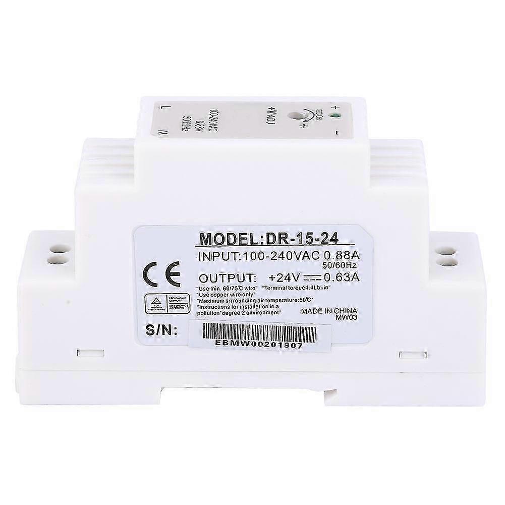 24v 0,63a 15w Schaltnetzteil, Din-schiene Dr-15-24, Kompakter Industrietransformator, Stabile Spannung, Professioneller Einsatz.