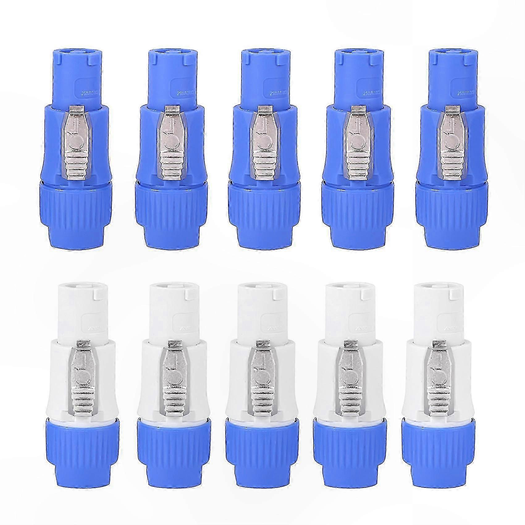 10 X 3-poliger Stecker (männlich), 20 A, 250 V Wechselstrom, Blau, Speakon-kompatibel, Für Professionelle Lautsprecher Und Audiogeräte