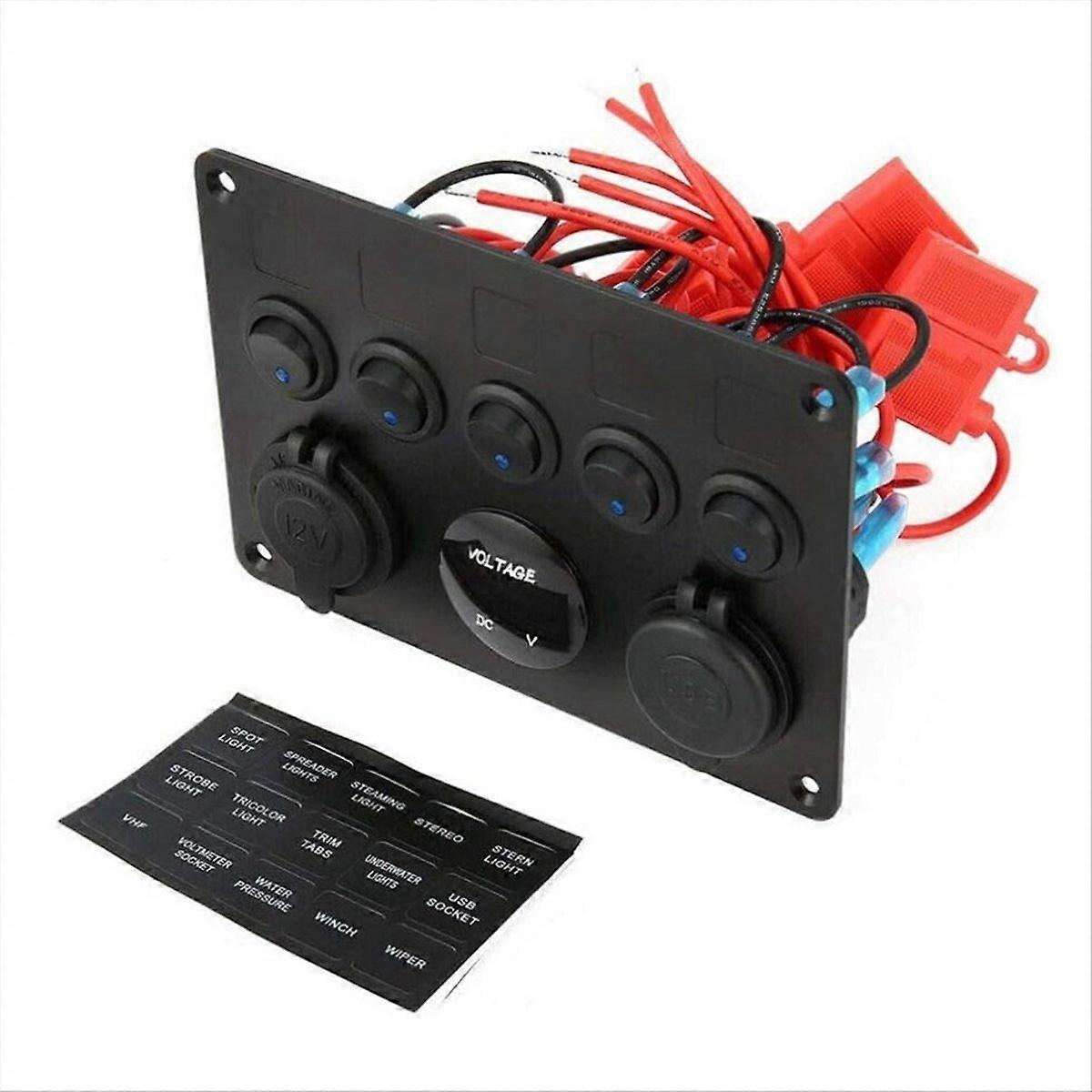 5-schalter-bedienfeld, 12v/24v-sicherungskasten, Led-bedienfeld