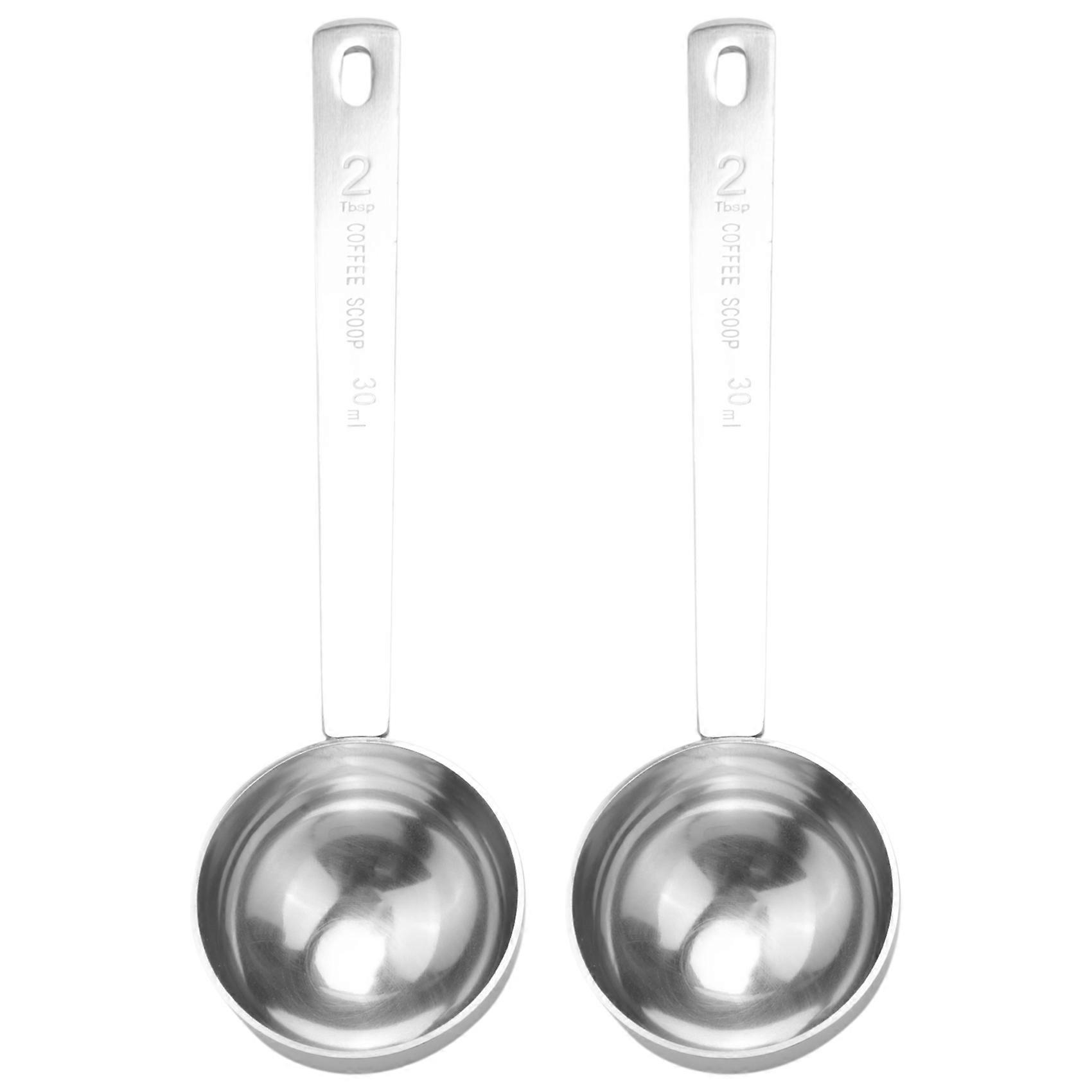 Teelöffel Aus Edelstahl, 2 Esslöffel Messlöffel, 30 Ml Kaffeemesslöffel Aus Metall Mit Langem Griff, 2er-set