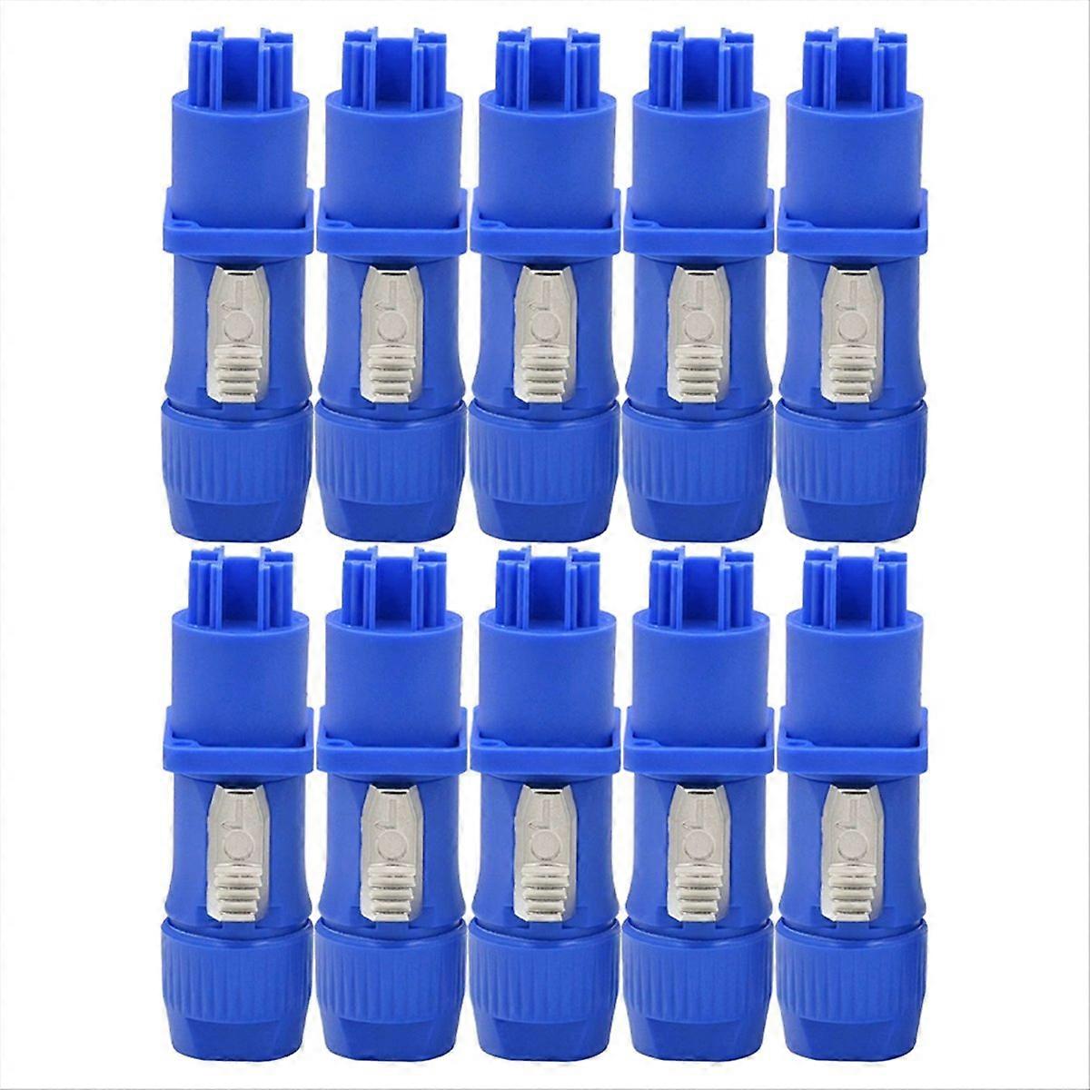 Set Mit 10 Powercon-ein- Und Ausgangssteckern, Kompatibel Mit Powercon Nac3fca (blauen) Steckdosen.