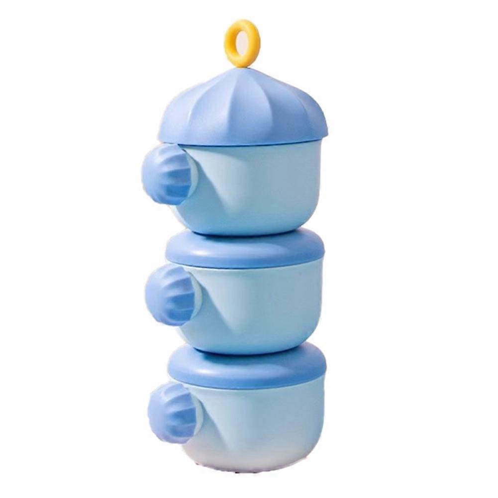 Dreistufiger Milchpulverspender, Stapelbar Und Tragbar, Großes Fassungsvermögen, Ideal Für Outdoor-aktivitäten Und Zur Aufbewahrung Von Snacks (blau).