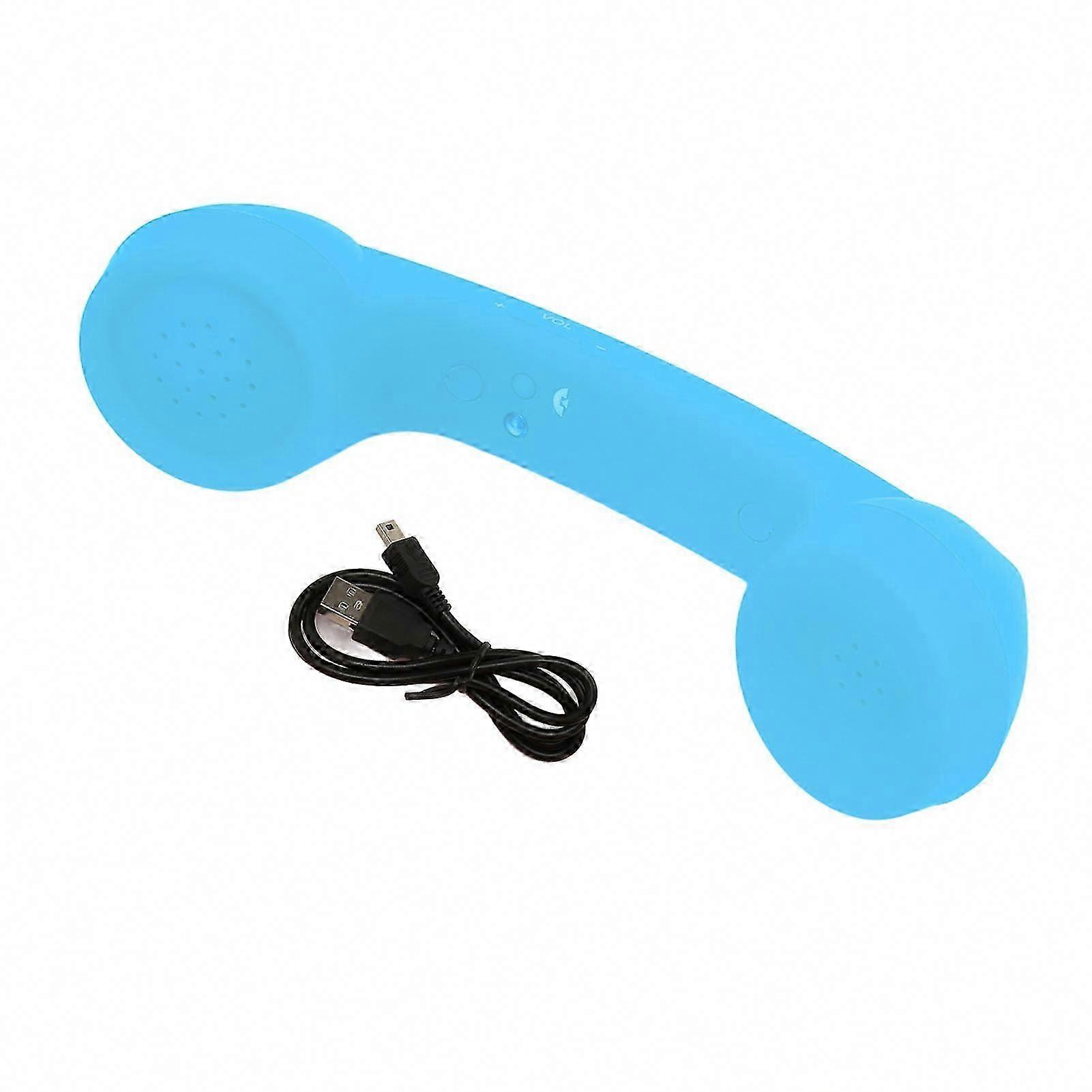 Wiederaufladbares Kabelloses Bluetooth-retro-headset, Strahlungsfreies Mobiltelefon, Anrufempfänger, Himmelblau