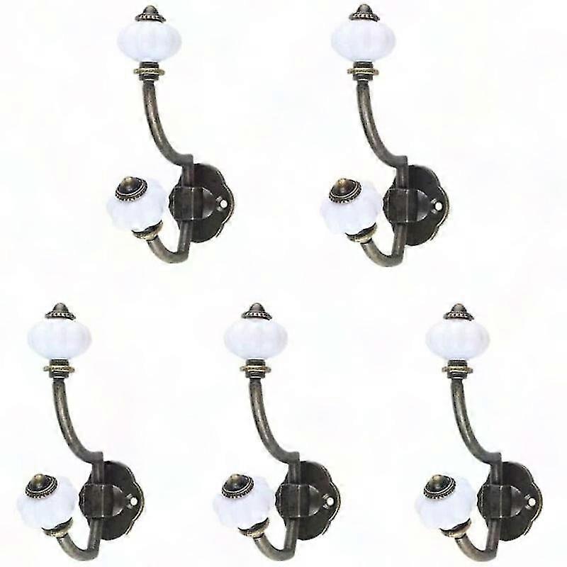 Retro-wandhaken Aus Bronzefarbener Keramik, 5er-set – Garderobenhaken Im Landhausstil Für Hüte Und Türen