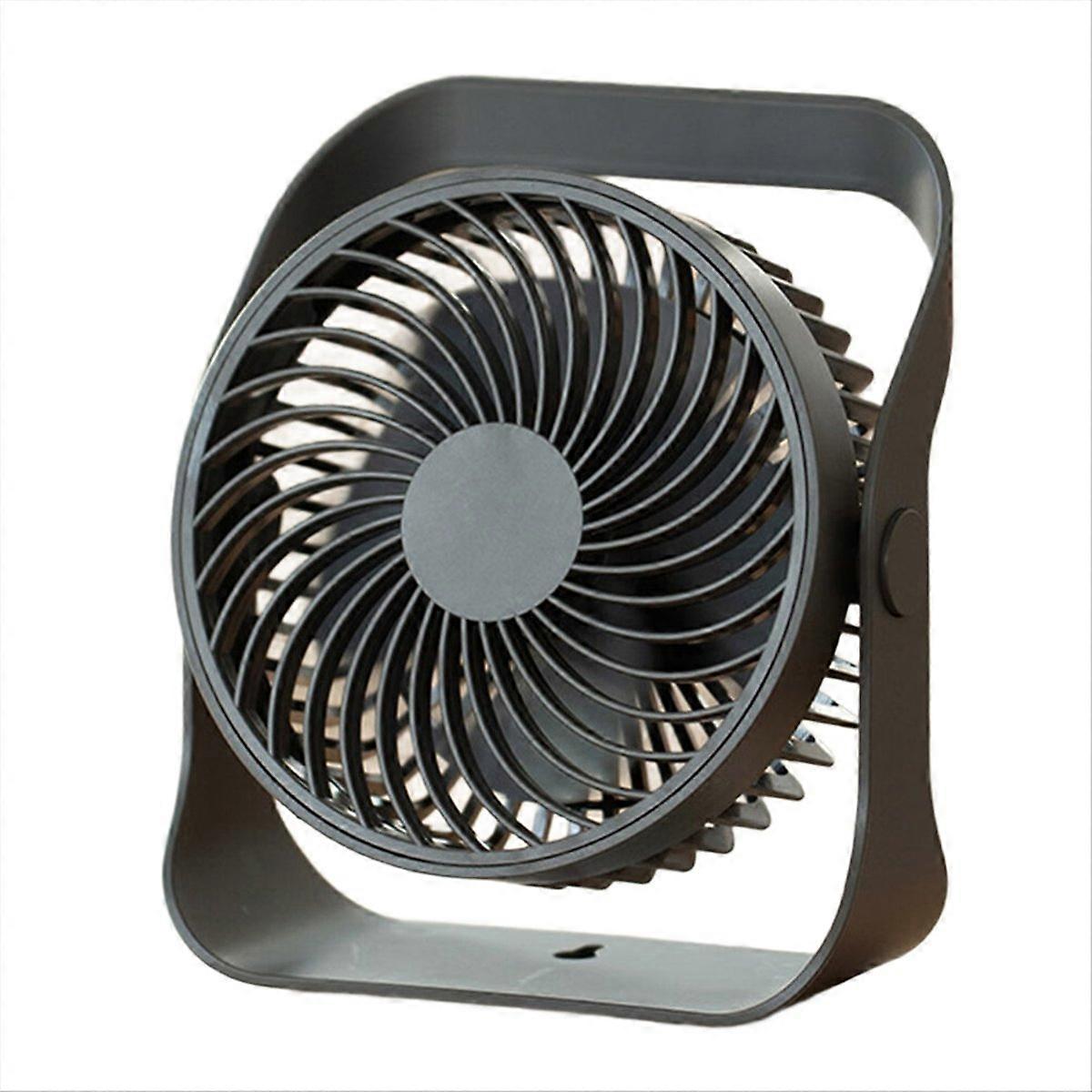 Tragbarer/wiederaufladbarer Tisch-/wandventilator Mit Vier Geschwindigkeitsstufen, Dunkelgrau, Kann An Der Wand Oder Im Haus Montiert Werden.