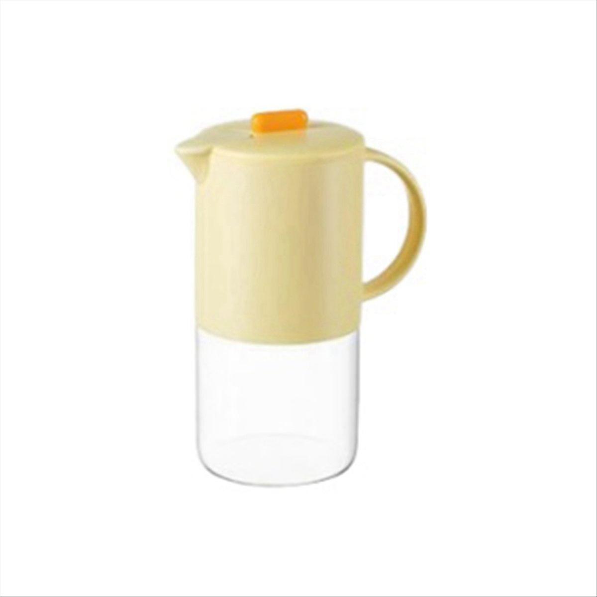 Glaswasserkaraffe Mit Deckel, Küchenkaffeemaschine, 1800 Ml, Gelb