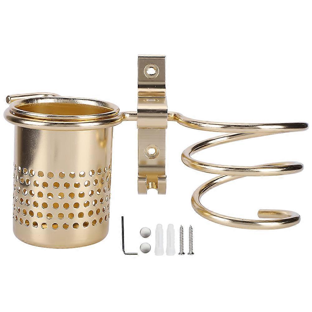 Wandmontierter Haartrockner Aus Aluminium Für Das Badezimmer, Spiralförmige Halterung Zur Wandbefestigung, Aufbewahrungsorganizer Für Friseurutensilien, Robuster Und Eleganter Haartrocknerhalter.