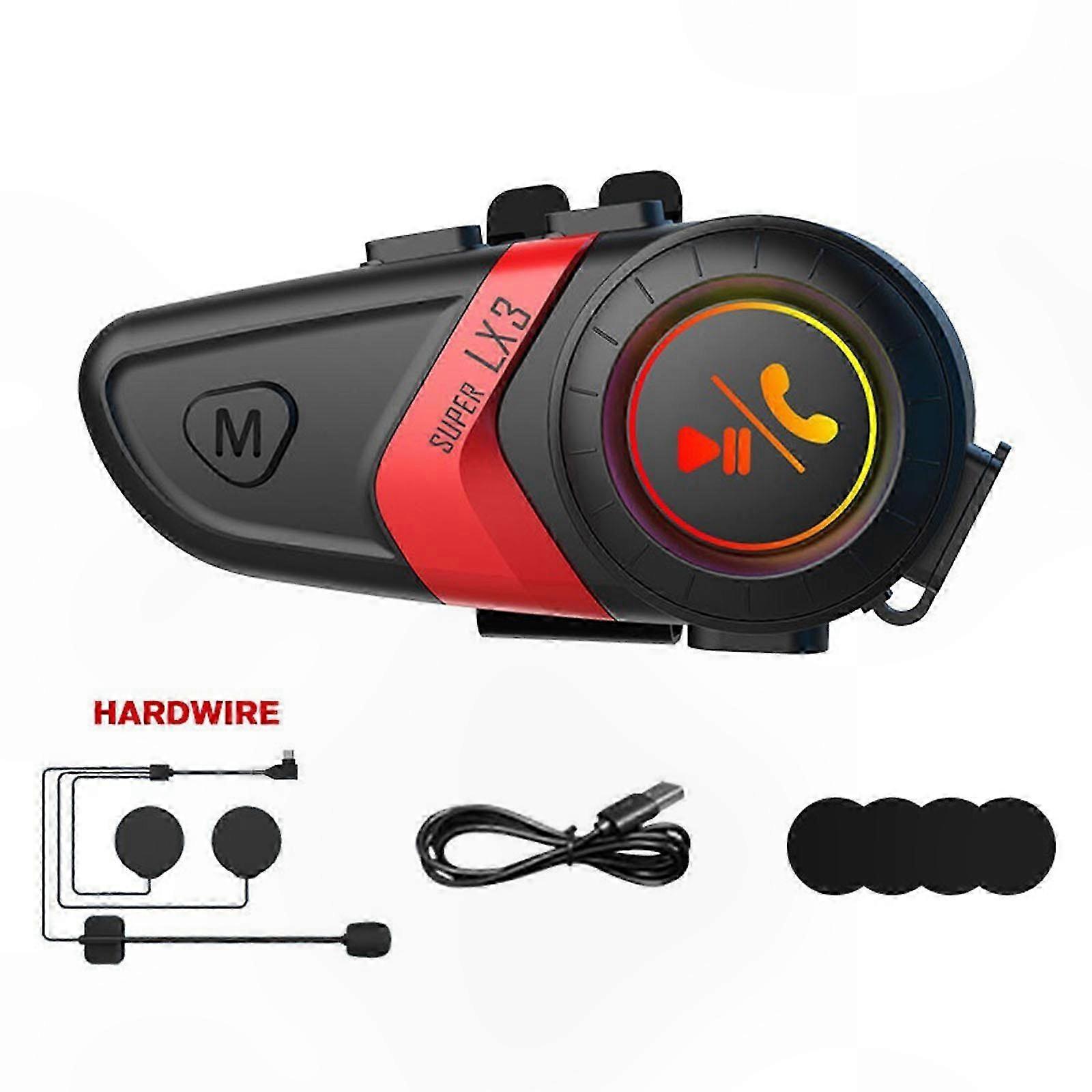 Lx3 Motorradhelm-set Mit Bluetooth 5.0-kopfhörern, Ipx6 Wasserdicht, Freisprecheinrichtung Für Motorradfahrer, Gelbes Audio-headset