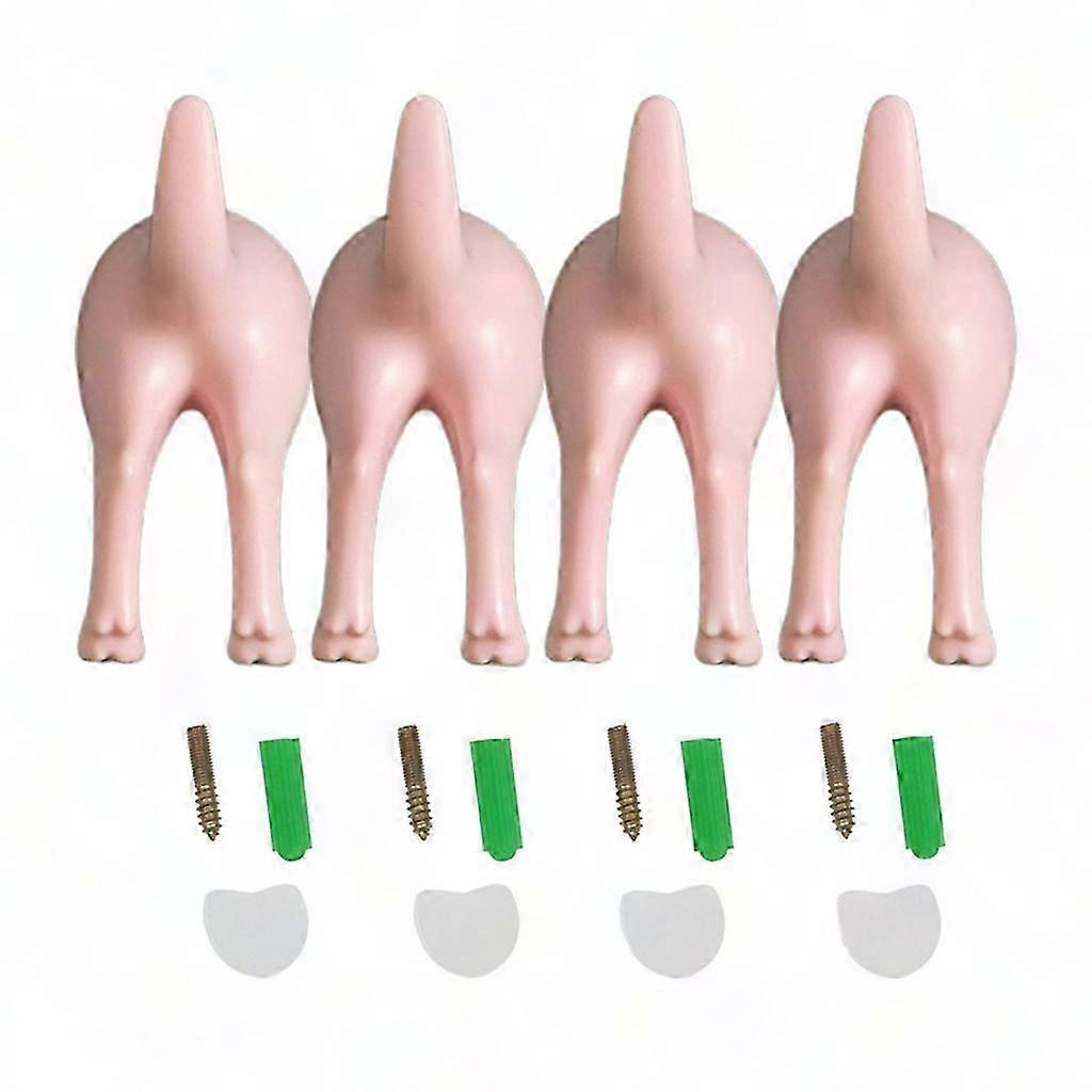 4 Wandhaken Aus Kunststoff Im Nordischen Stil In Form Von Hundeschwänzen, Designer-halter Für Mäntel, Hüte Und Schlüssel, Gelbe Dekoration, 4er-set