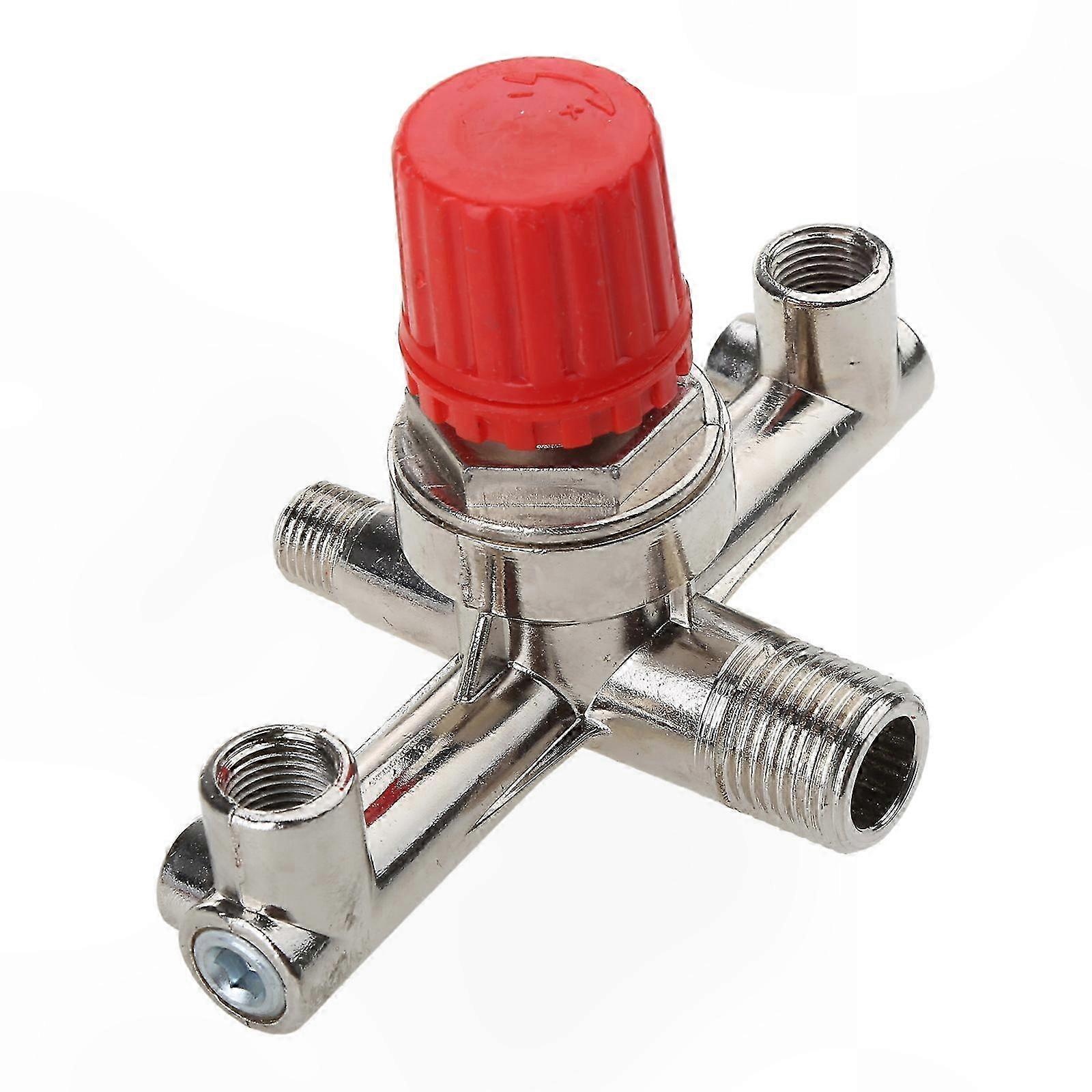 Druckregler Für Luftkompressor, Doppelausgangs-legierungsanschluss, Steuerventil Mit Manometer, Ventilbefestigungssatz, 2 Anschlüsse, Robust Und Präzise.