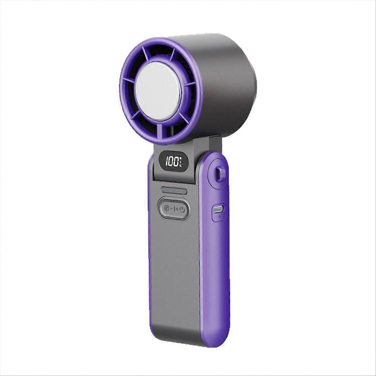 Tragbarer Turbo-ventilator, 3600 Mah, 100 Geschwindigkeitsstufen, Faltbar, Mit Kabel, Grau