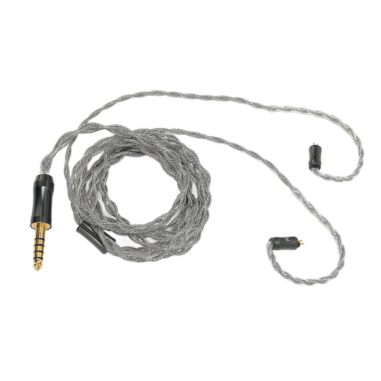 4-adriges, Versilbertes Kupfer-kopfhörerkabel, 4,4-mm-stecker, 1,2 M, Hifi-audio-ersatzkabel, Symmetrischer Klinkenstecker, Silberummanteltes Kabel, 119 Cm.