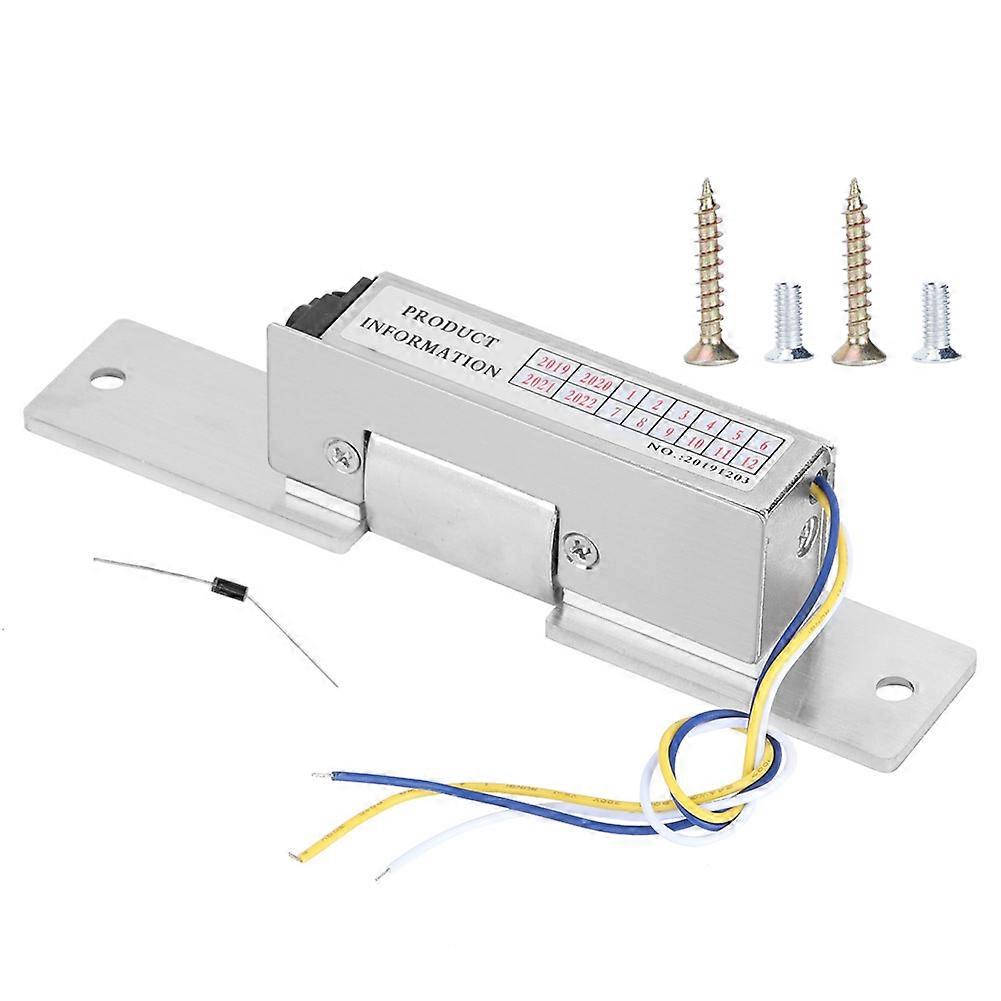 12v Dc Nc/no Elektrisches Schloss Mit Signalrückmeldung, Sicherheitsschloss Für Zugangstüren, Zutrittskontrollset, Silberfarbene Ausführung, Kompatibel Mit Steuerungssystemen.