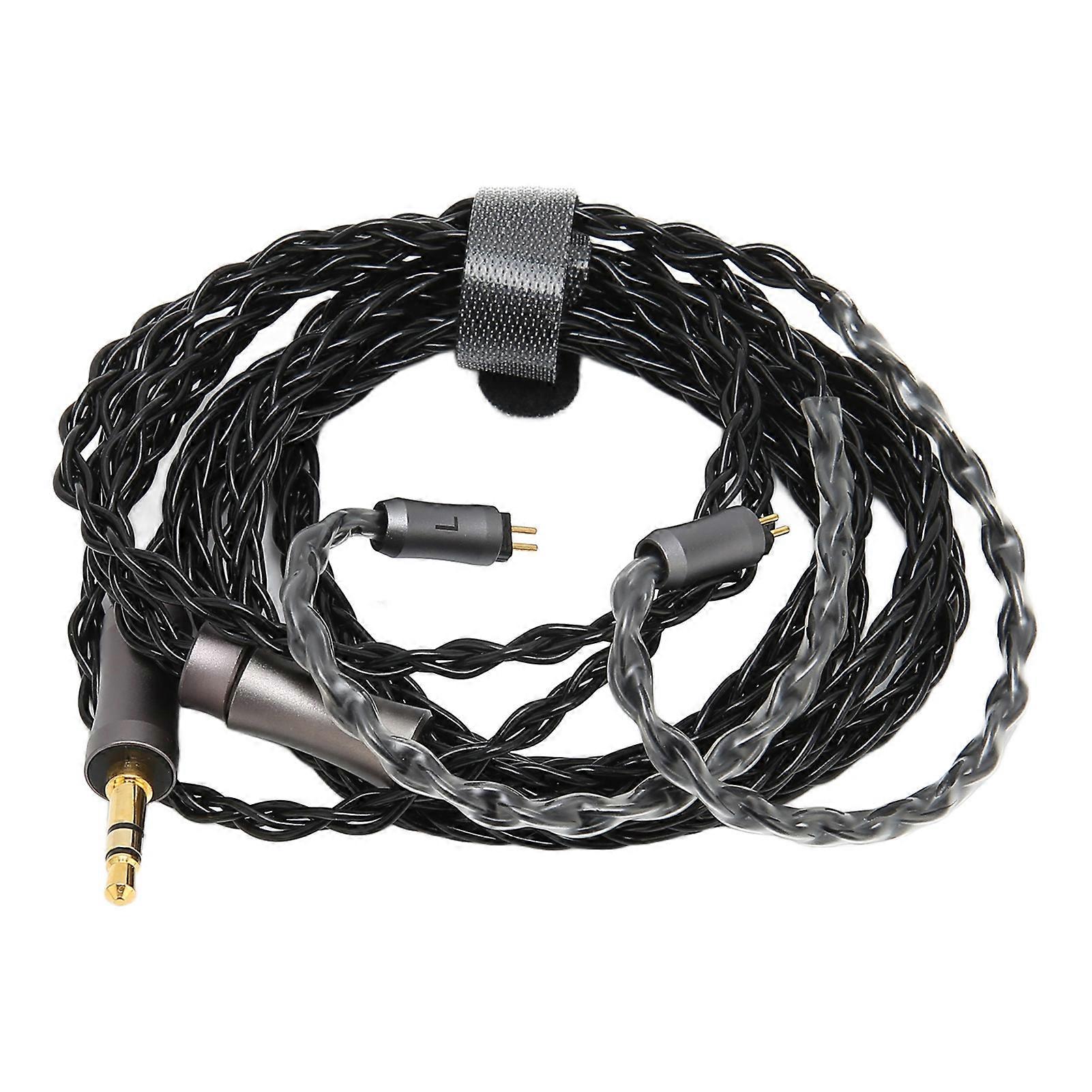 3,5-mm-audiokabel (8-adrig, Silberfarben), 1,2 M, 2-poliger Stecker Für Mp3- Und Mp4-kopfhörer, Hifi-ersatzkabel