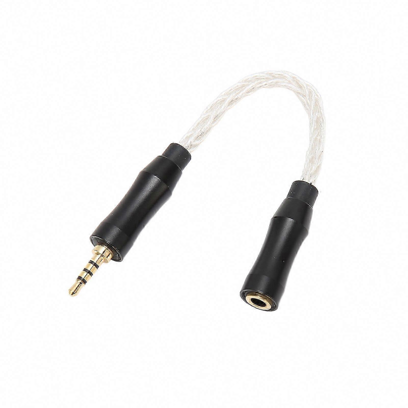 3,5-mm-klinkenstecker Auf 2,5-mm-klinkenbuchse Audio-adapterkabel – 8-adriges Monokristallines Kupfer, Minimale Verluste, Für Kopfhörer, 14 Cm, Silber