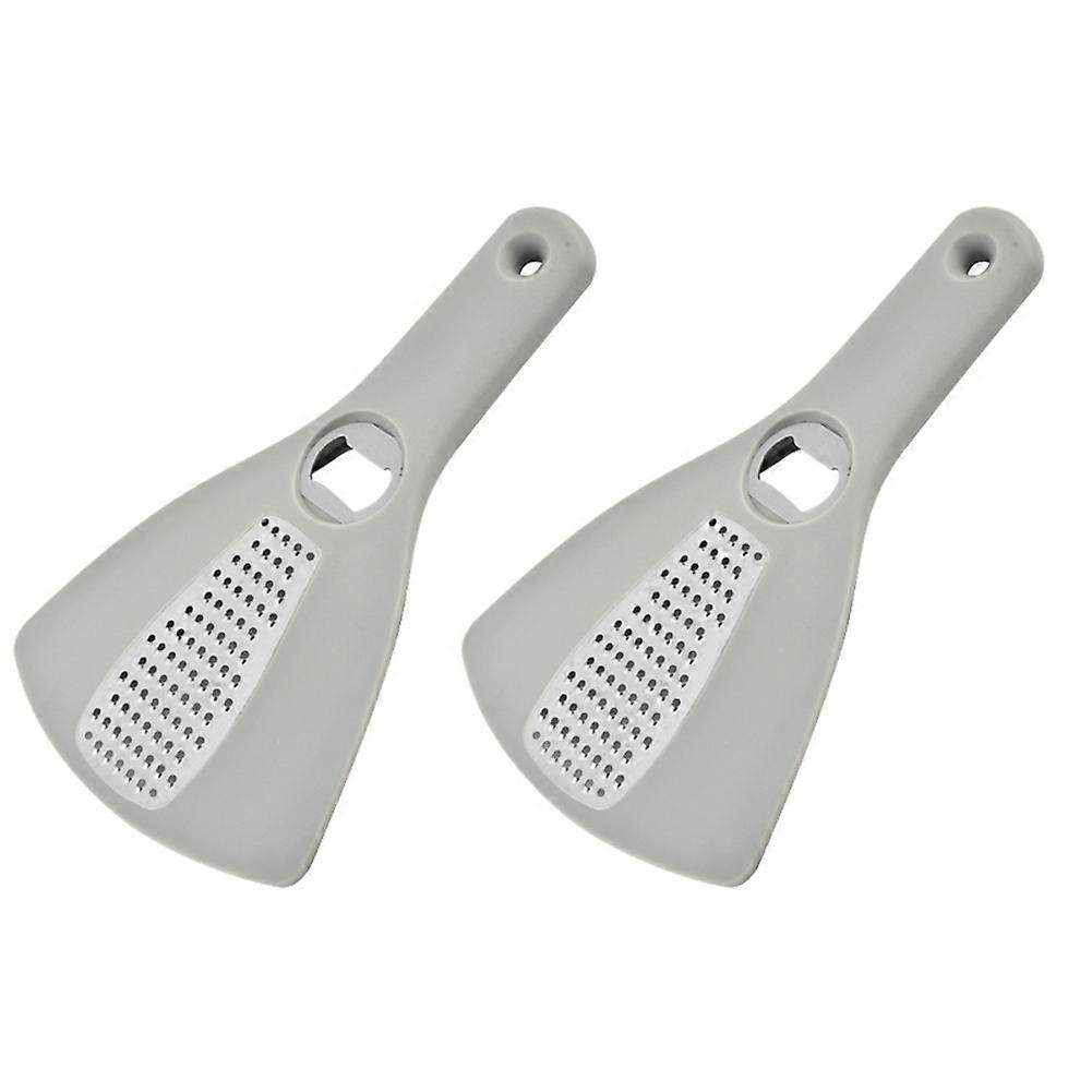 2-in-1 Flaschenöffner Und Reibe, Gemüsereibe, Grau