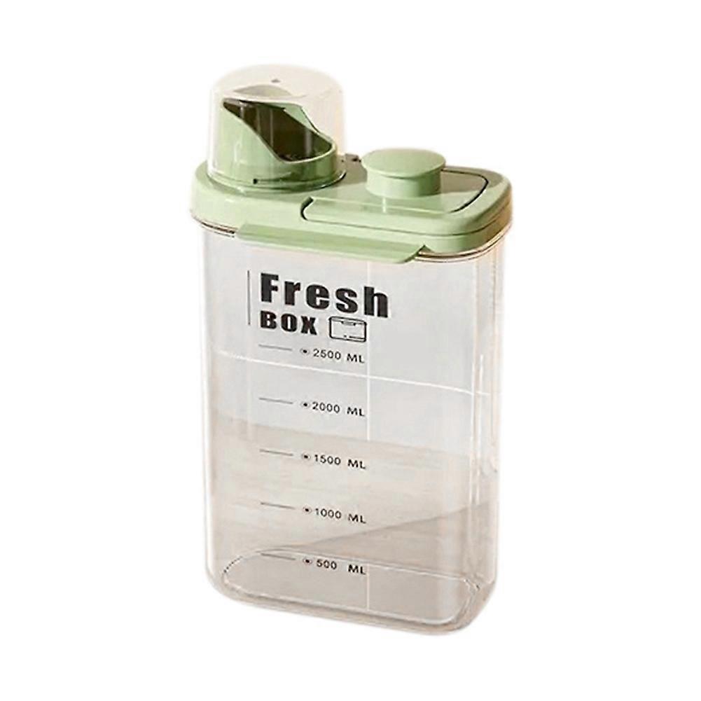 Transparenter Behälter Zur Aufbewahrung Von Küchengetreide Mit Griff, 2800 Ml, Feuchtigkeits- Und Insektenbeständig, Grün
