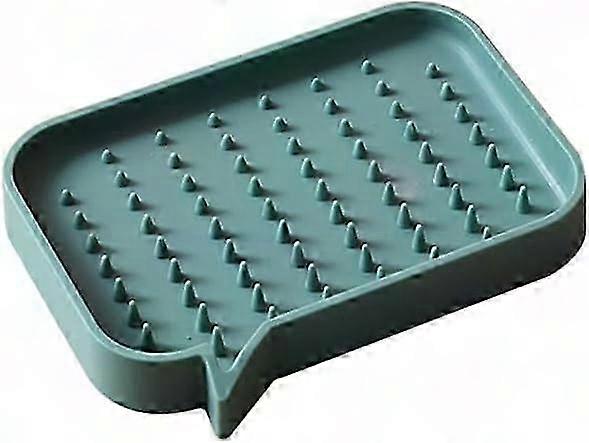 Grüner Silikon-seifenhalter, Wandabtropfgestell Für Dusche Und Badezimmer, Seifen- Und Schwammhalter Mit Automatischer Entwässerung (1 Stück)