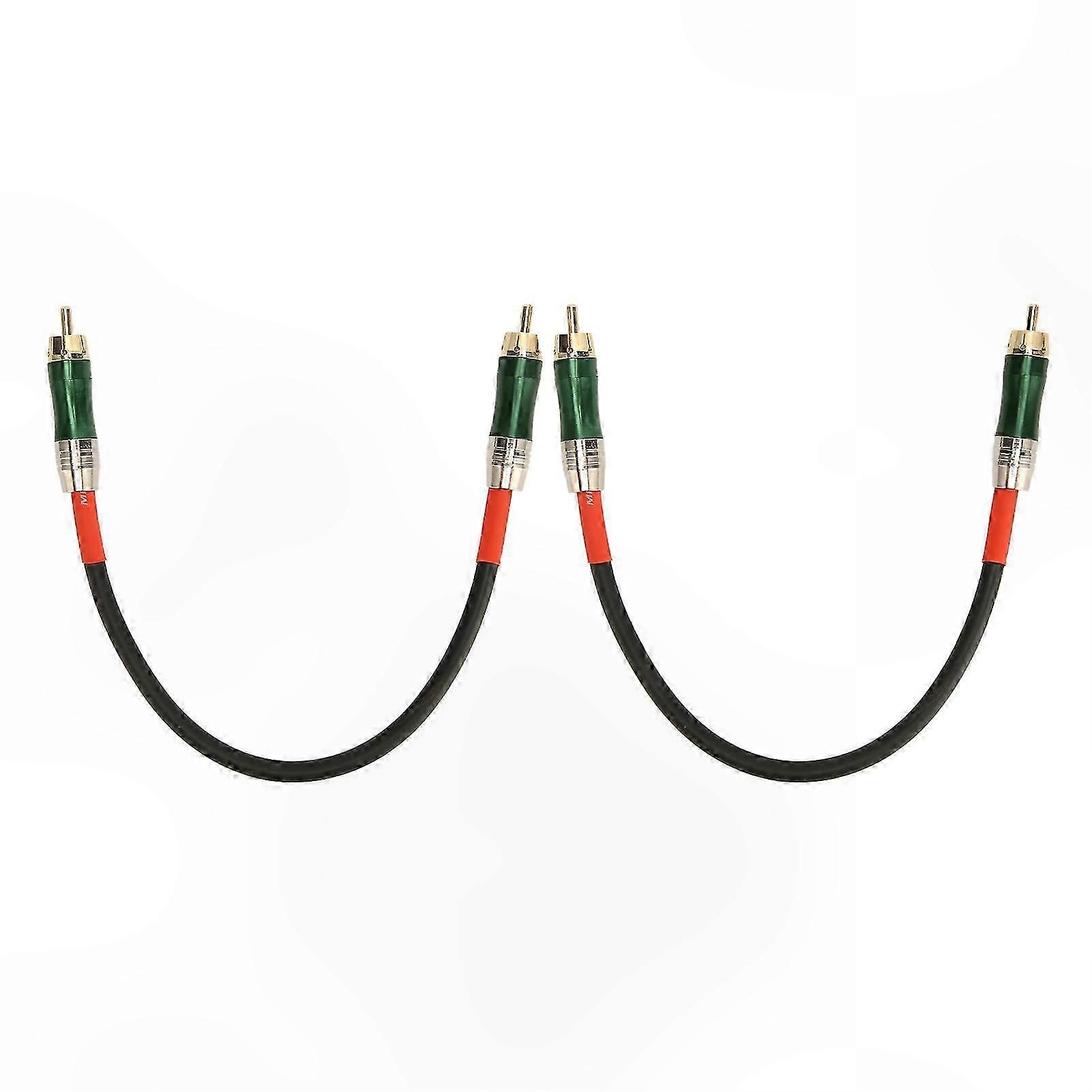Packung Mit 2 Rca-kabeln (stecker Auf Stecker), Doppelt Geschirmt, Vergoldete Stecker, 0,3 M/1 Ft, Grün, Für Verstärker, Fernseher, Dvd-player.