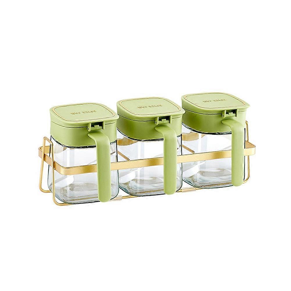 Gewürzglas Mit Deckeln Und Löffeln, Grün