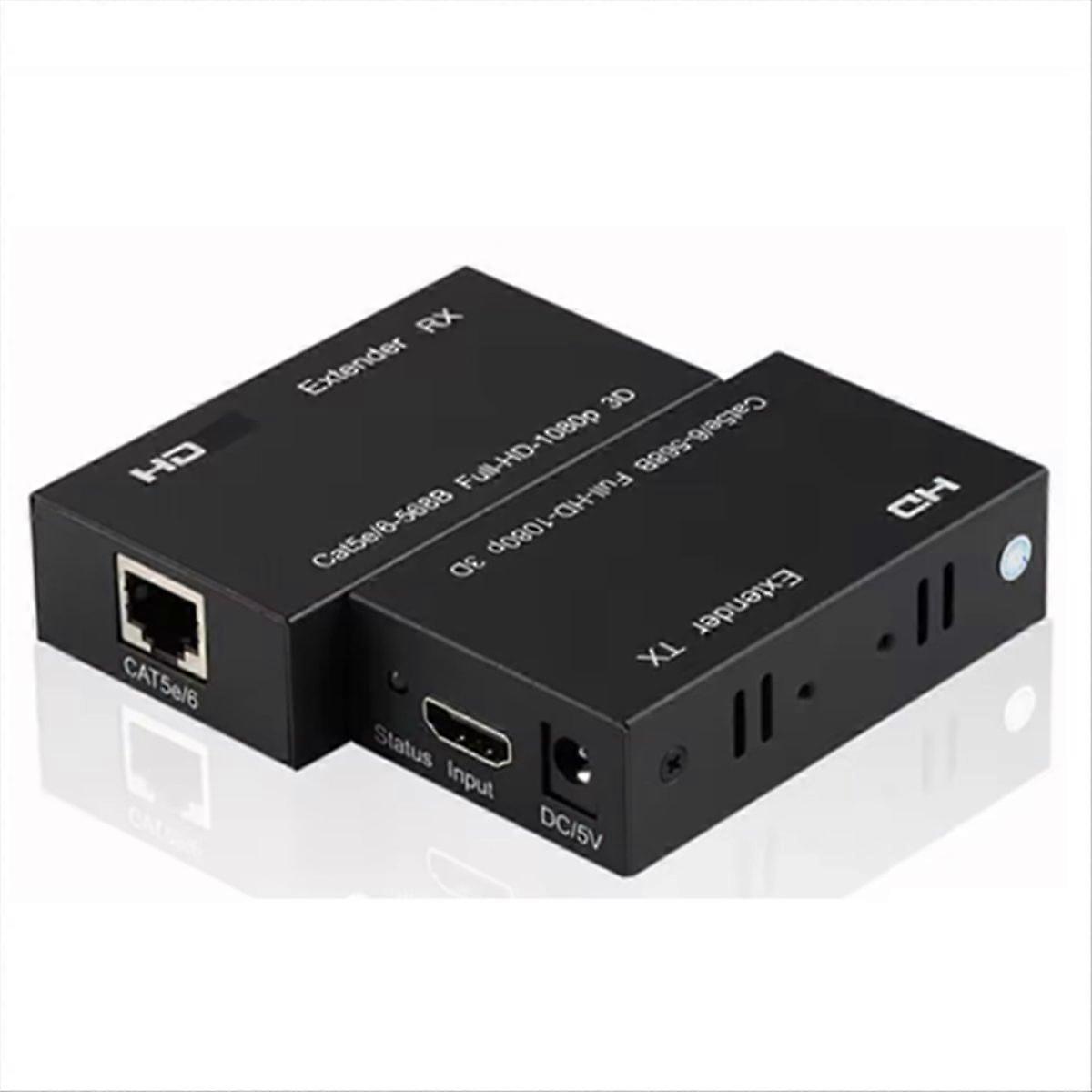 60m Kompatibler Netzwerk-repeater Mit Rj45 Hd 1080p-anschlüssen (cat5e/cat6) Für Tv-boxen Und Pcs (eu-stecker)