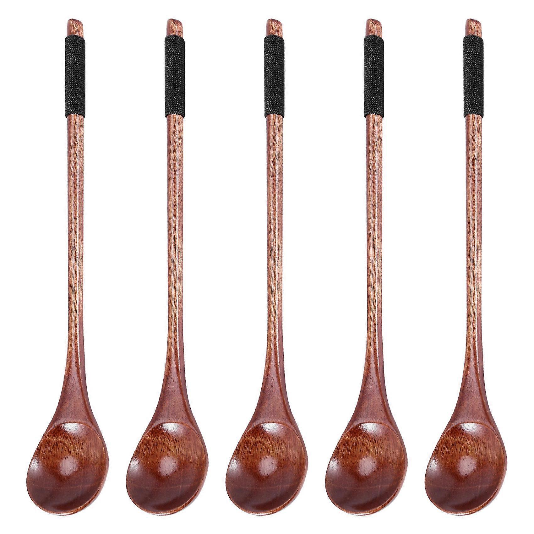 Set Mit 5 Holzlöffeln Zum Mischen Von Kaffee, Tee, Marmelade Und Badesalz