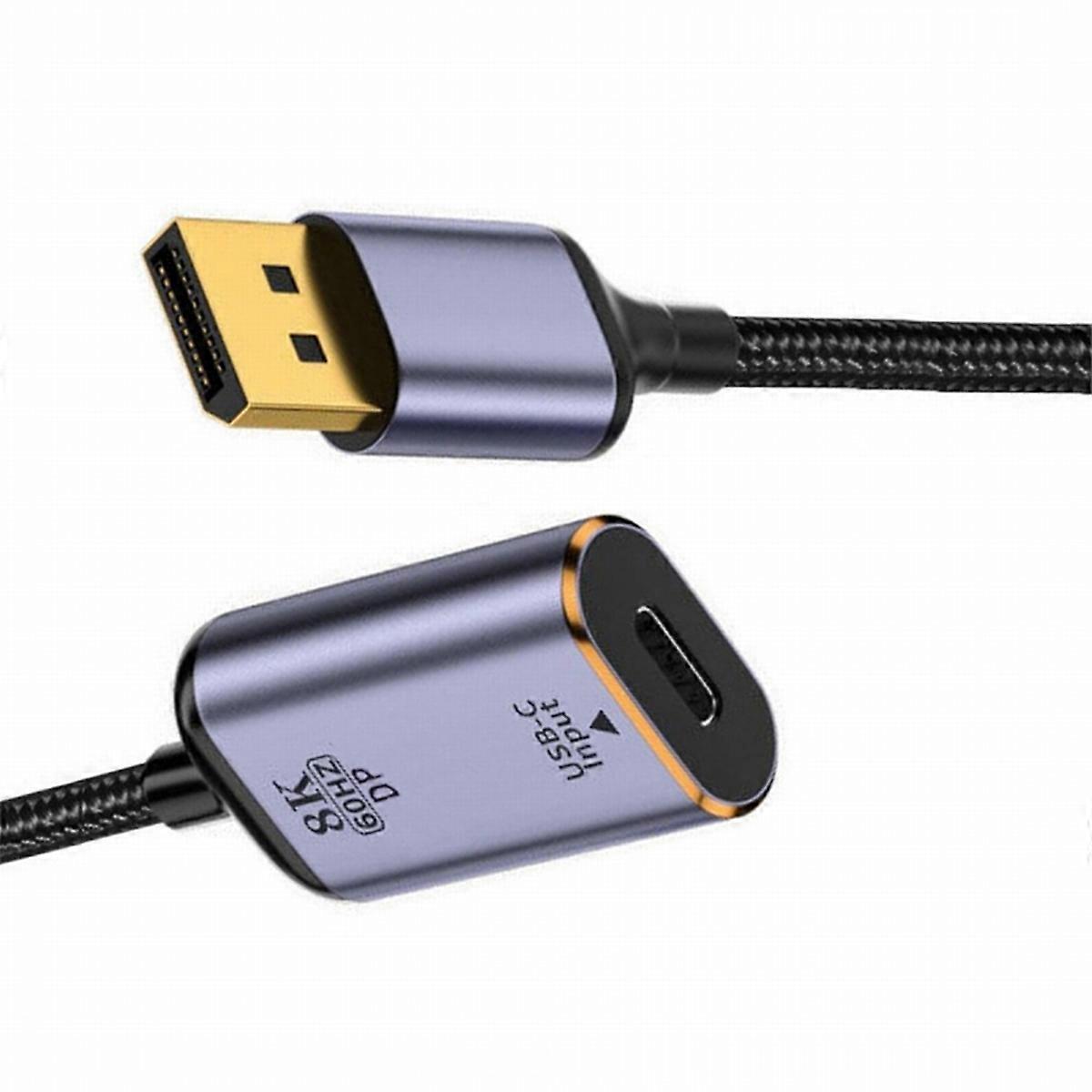 Usb-c-auf-displayport-adapter: Usb-c-buchse Auf Displayport 1.4 (ausgang) Konverter, 8k 60hz Hdtv-kabel Für Tablets