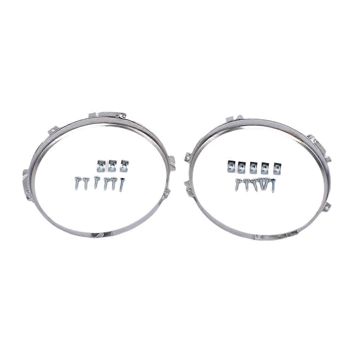 1 Paar Runde 7-zoll-chrom-scheinwerferblenden Für Defender 1990-2016 90 110 127 1983-1990