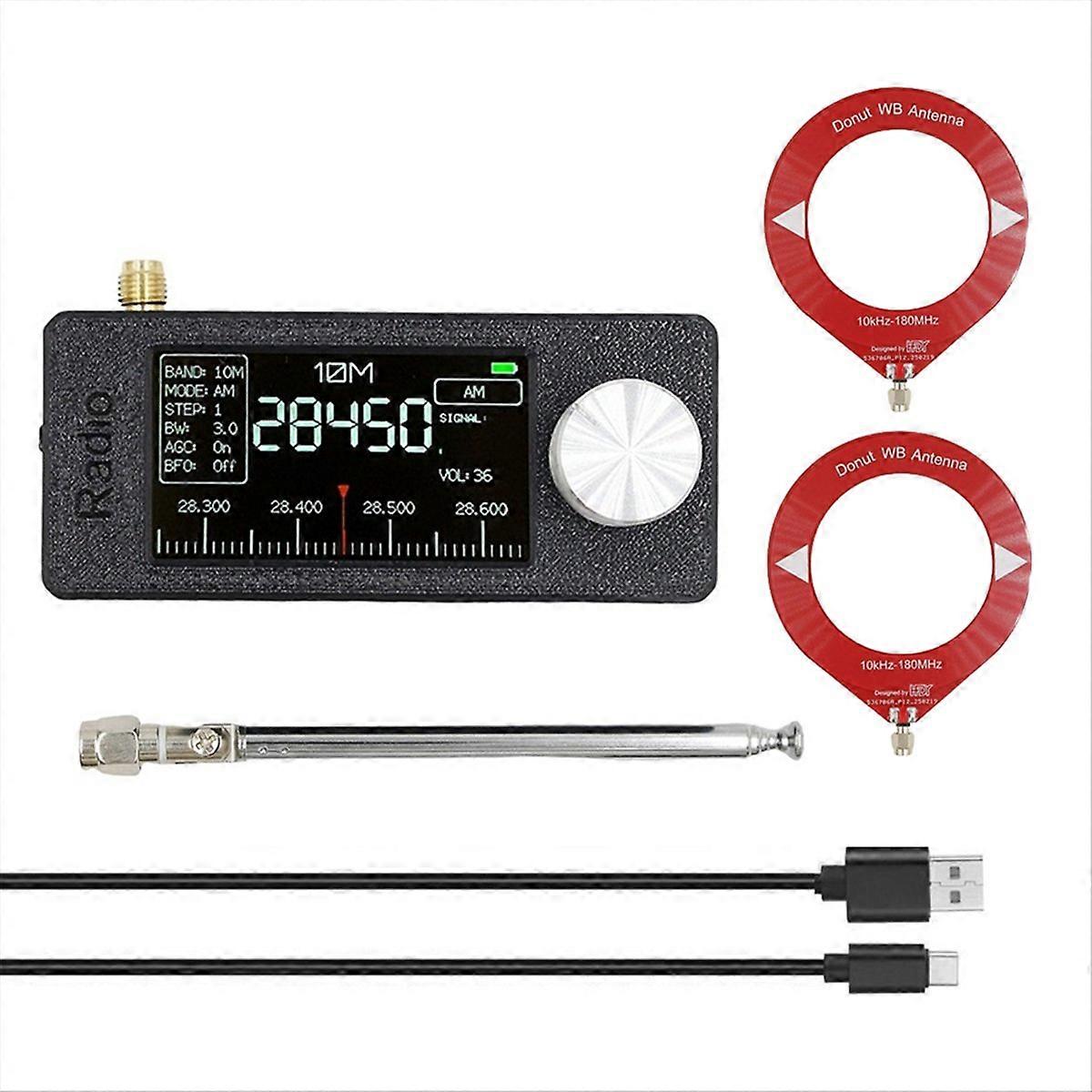 Si4732 Miniatur-radioempfänger + Dual-antennen-kit (10 Khz - 180 Mhz) - Tragbares Am/fm/hf/sw/mw/vhf-radio