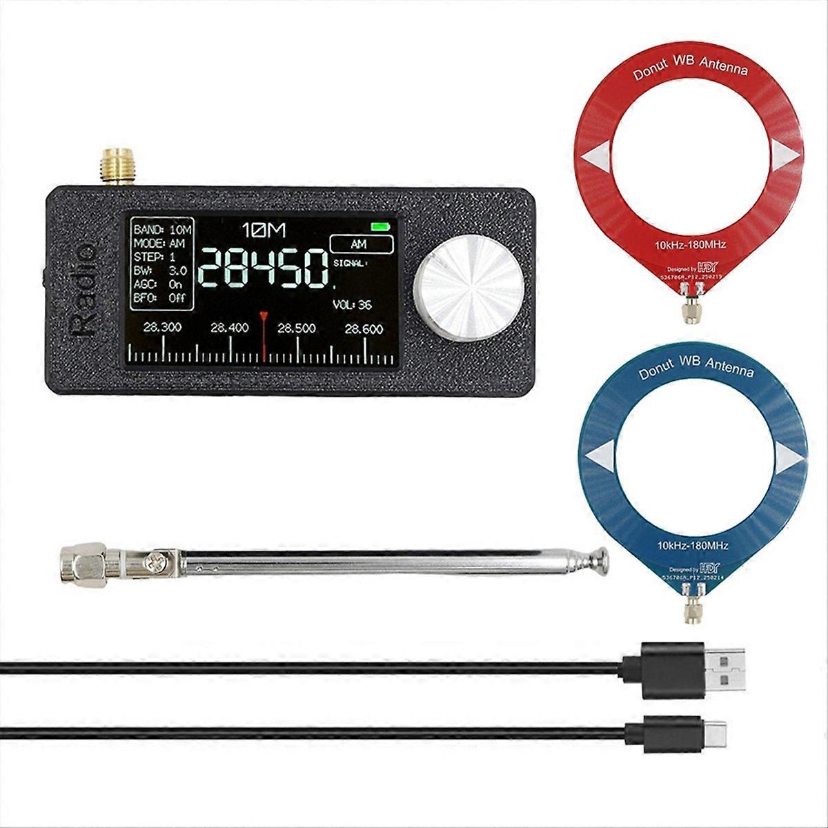 Si4732 Radioempfänger + Dual-antennen-set (10 Khz - 180 Mhz) - Tragbares Am/fm/hf/sw/mw/vhf-radio