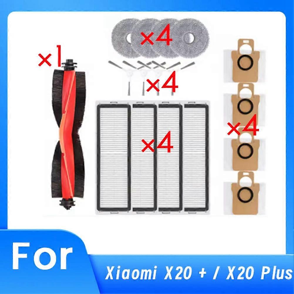 17-teiliges Set Inklusive Bürste, Filter, Staubbeutel, Wischmopp Und Hauptbürstenabdeckung Für Xiaomi X20+ Und X20 Plus Staubsauger. Ersatzteile