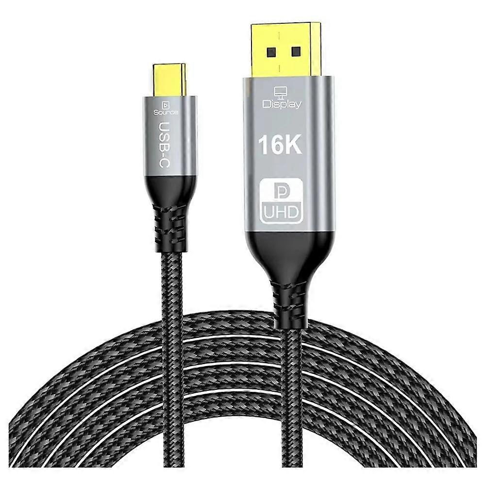 Usb-c Auf Displayport 16k Kabel, Typ-c Auf Dp2.1 Verlängerungsadapter, 8k 60hz Und 4k 240hz Auflösung, 80gbit/s Uhd, Für Laptop-monitor, 2 M Länge.