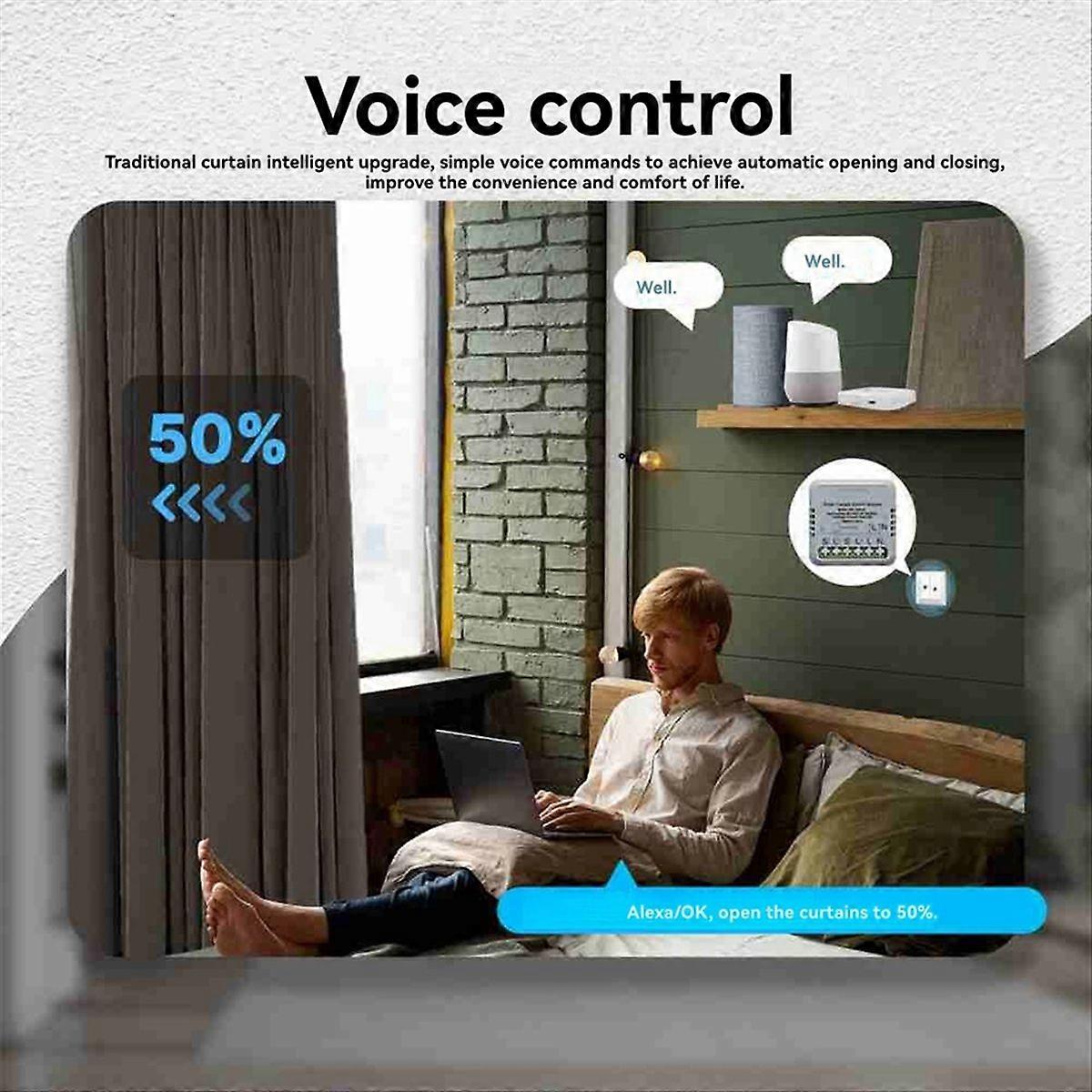 Tuya Zigbee Smart-steuermodul Für Vorhänge Und Rollos, Kompatibel Mit Rollomotoren Und Per App Fernsteuerbar. Funktioniert Mit / Home