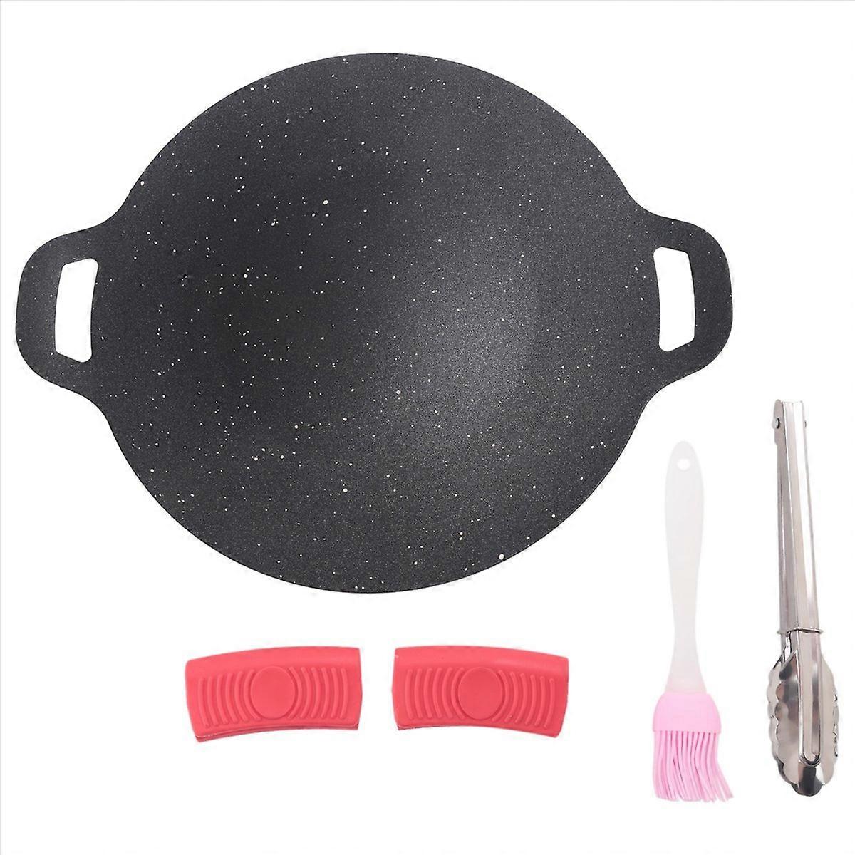 Antihaftbeschichtete Koreanische Grillplatte, Ideal Für Camping Im Freien (28 Cm).